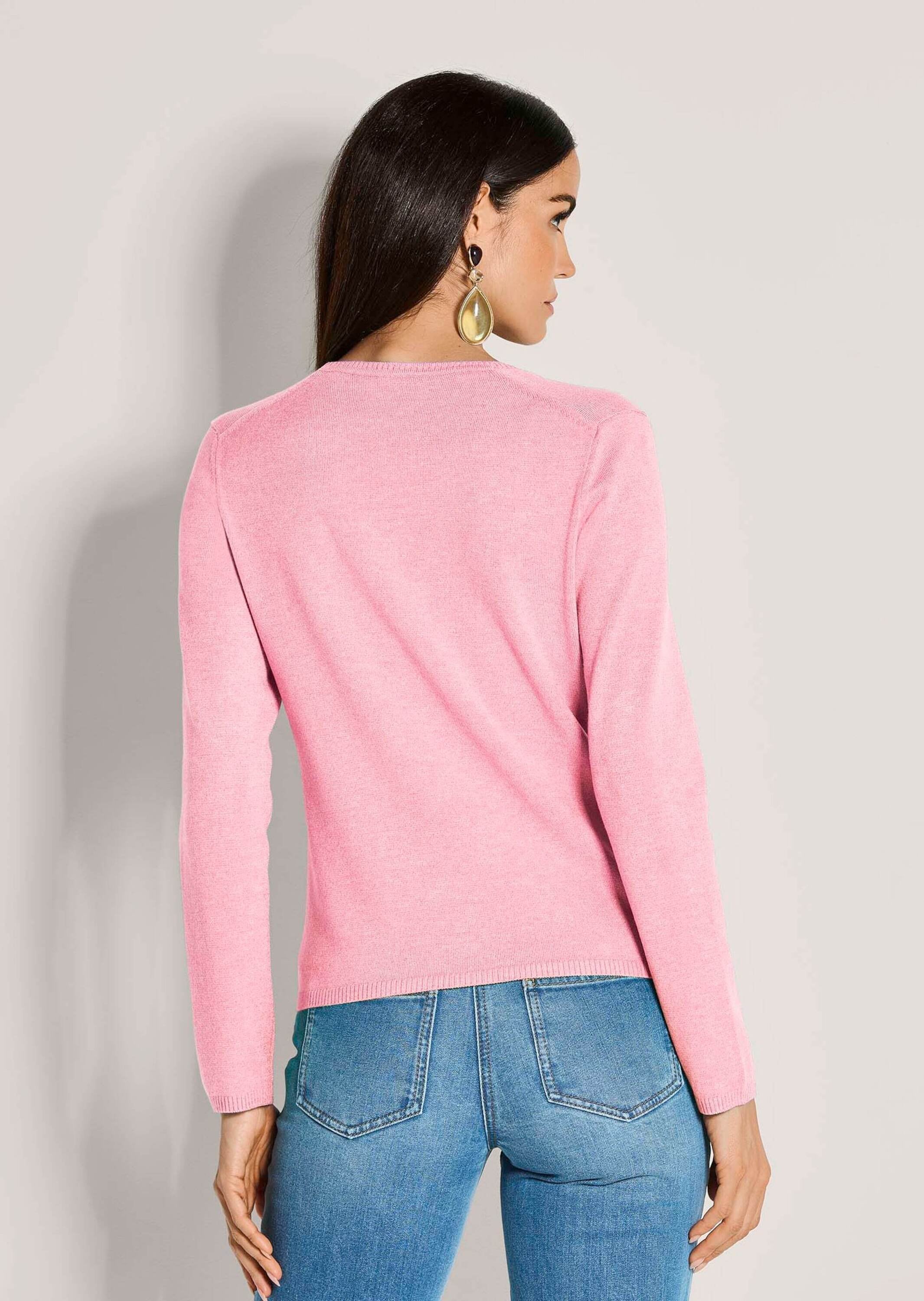 MADELEINE Strickjacke »Strickjacke Langarm Jacke im Feinstrick mit V-Ausschnitt«