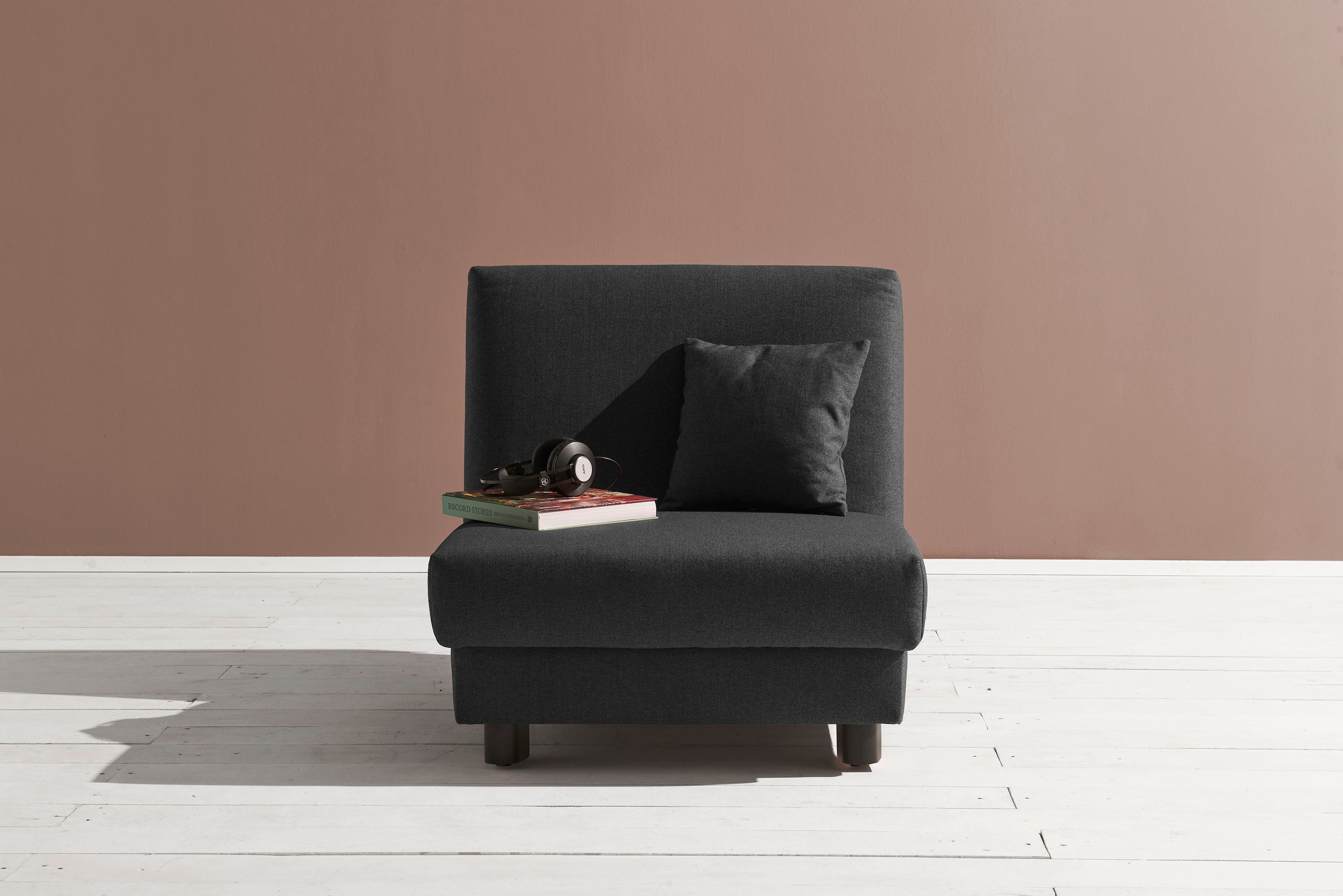 ell + ell Schlafsofa »Enny« Liegefläche Breite 80 cm, Liegehöhe 40 cm, Füße schwarz, Rückenlehne