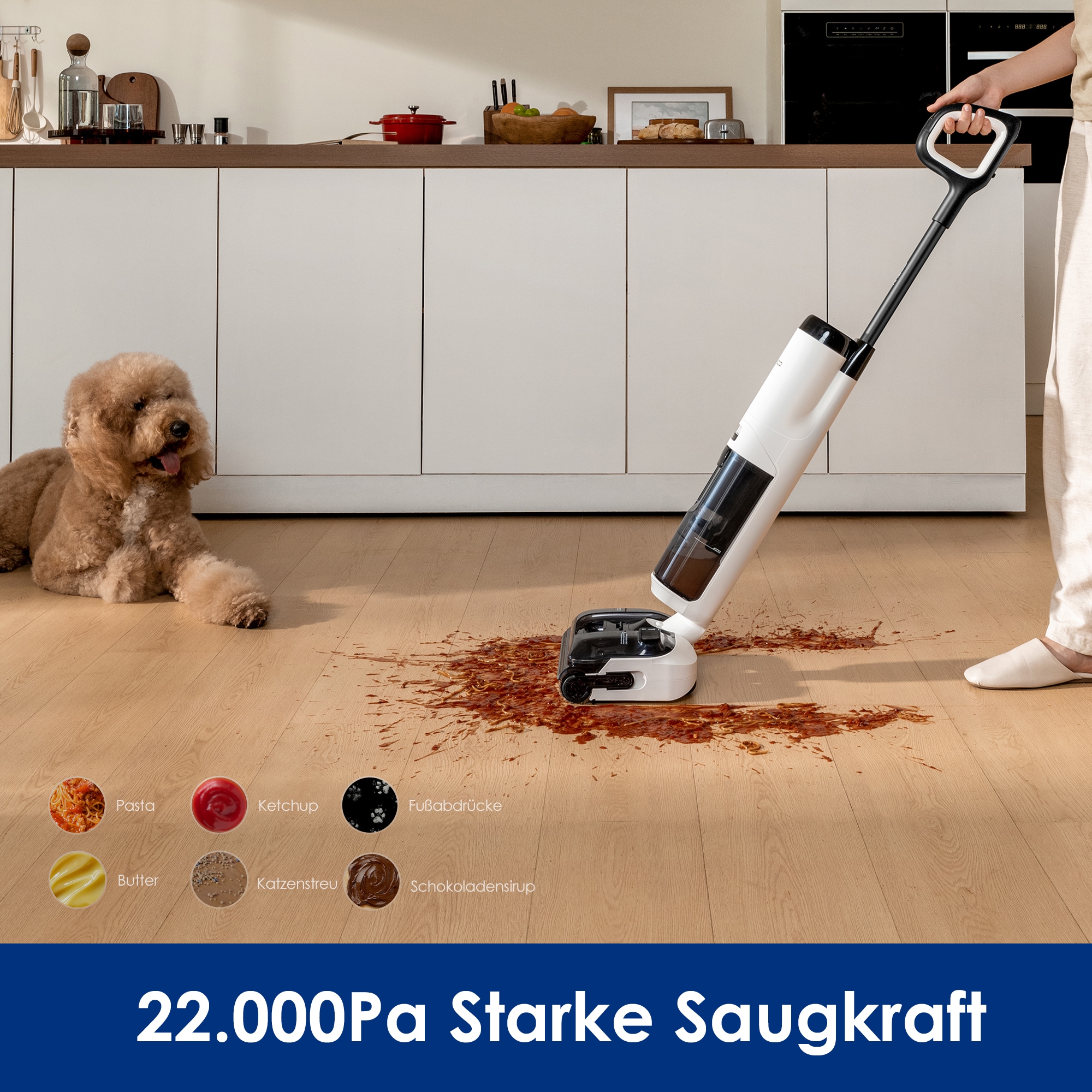 Tineco Nass-Trocken-Sauger »FLOOR ONE S5 Max 22.000pa Saugleistung, 85° Grad Selbstreinigung« Anti Allergiker HEPA Filter, nur 13,5cm hoch
