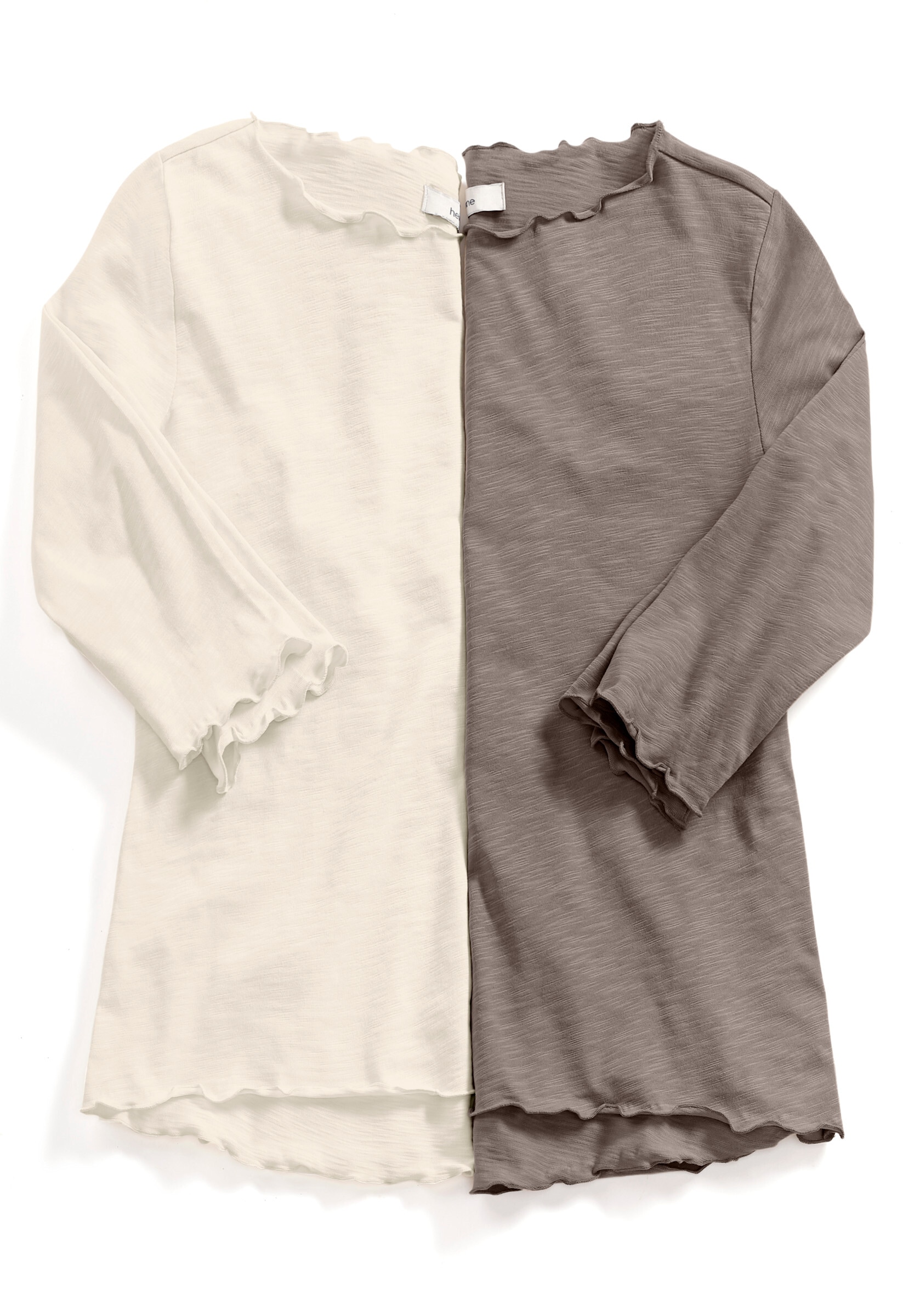 heine T-Shirt »2er-Pack Shirts Shirt-Set mit Wellenkanten 2 Stück«