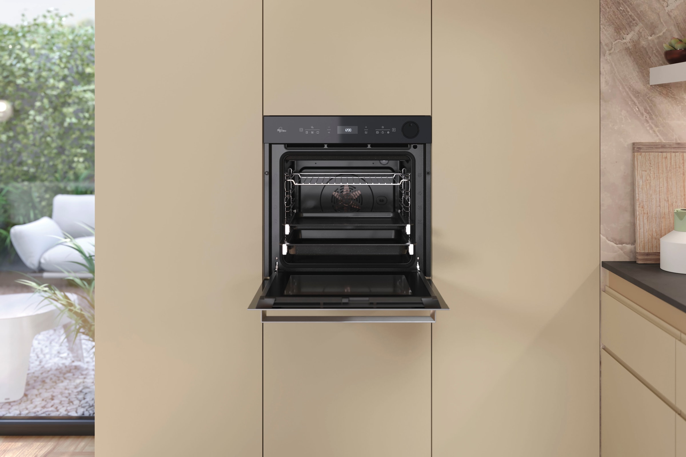 BAUKNECHT Einbaubackofen  »BIK5S DP8F2 ES«, mit 2-fach-Teleskopauszug, Pyrolyse & Hydrolyse, AirFry-Funktion