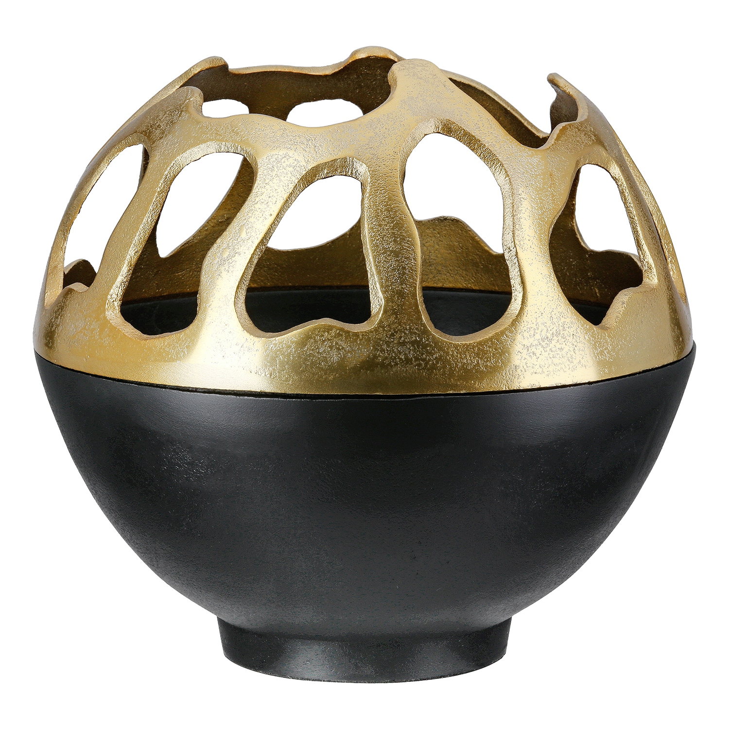 Gilde Windlicht »Windlicht Branca goldfarben; schwarz« in schwarz, Größe B/H/T: 25,8 cm x 25 cm x 25,8 cm