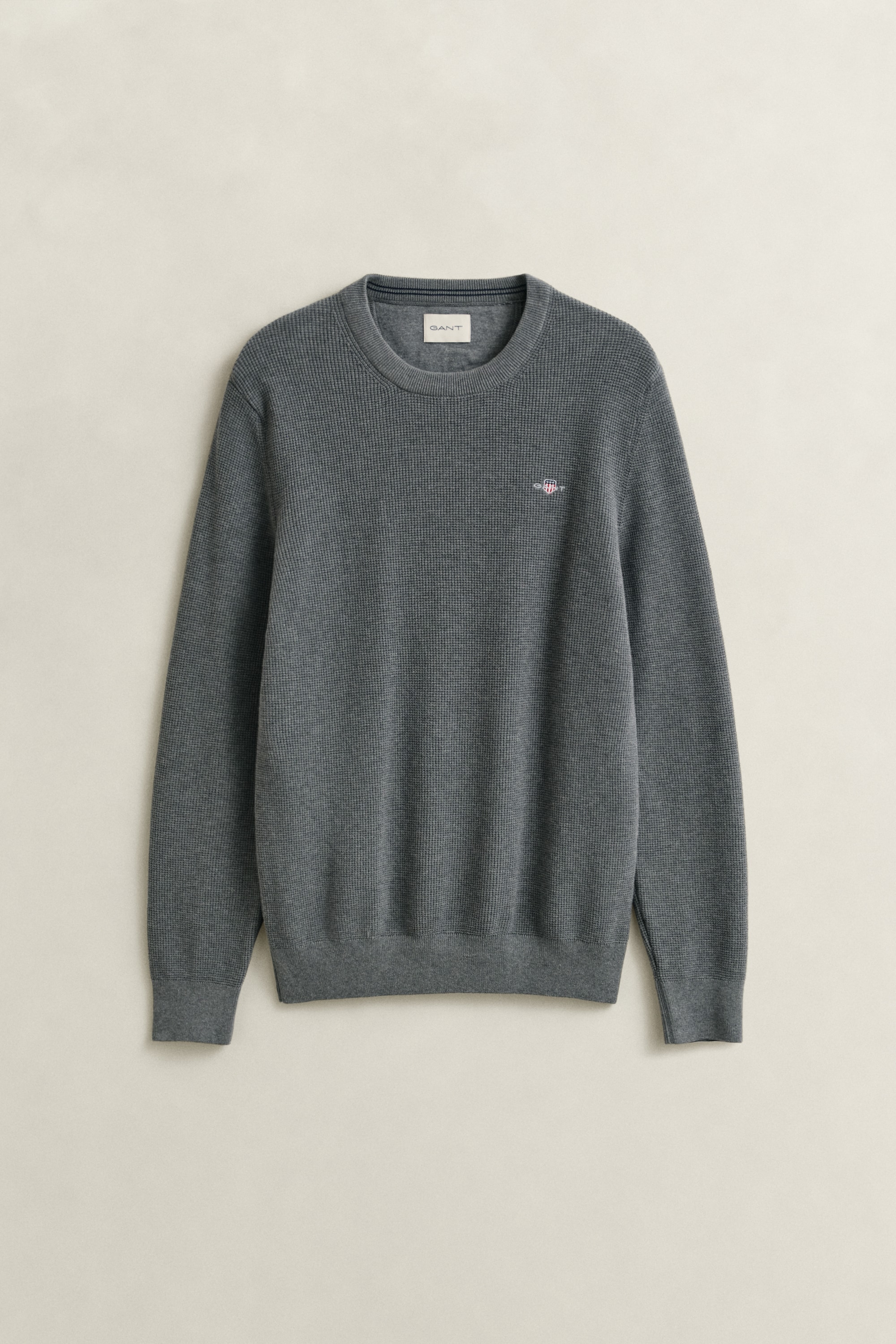 Gant Strickpullover »MICRO TEXTURED COTTON C-NECK« Regular fit mit Rundhalsausschnitt