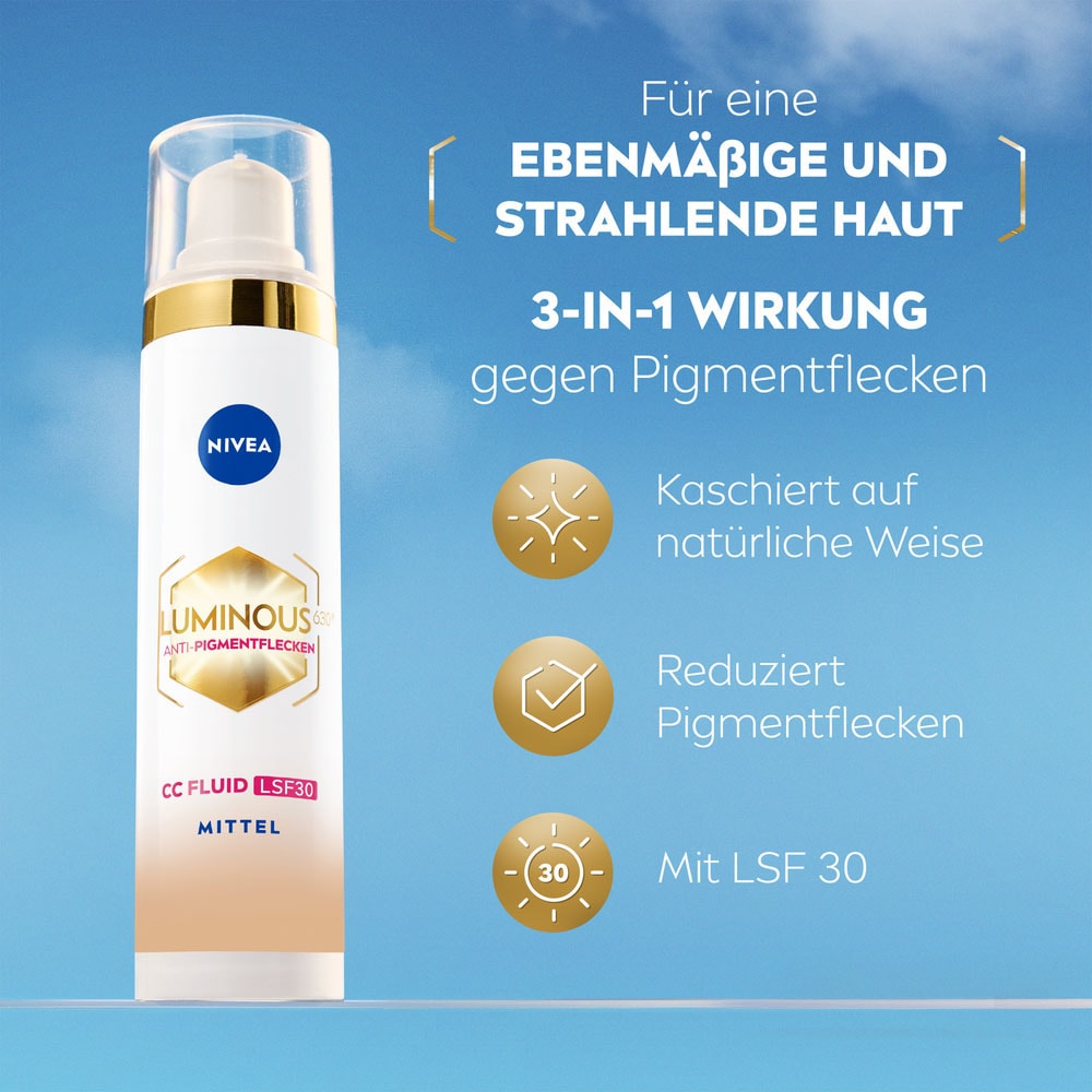 Nivea Gesichtsfluid »LUMINOUS630 Anti-Pigmentflecken CC Fluid 3in1 Mittel LSF 30«