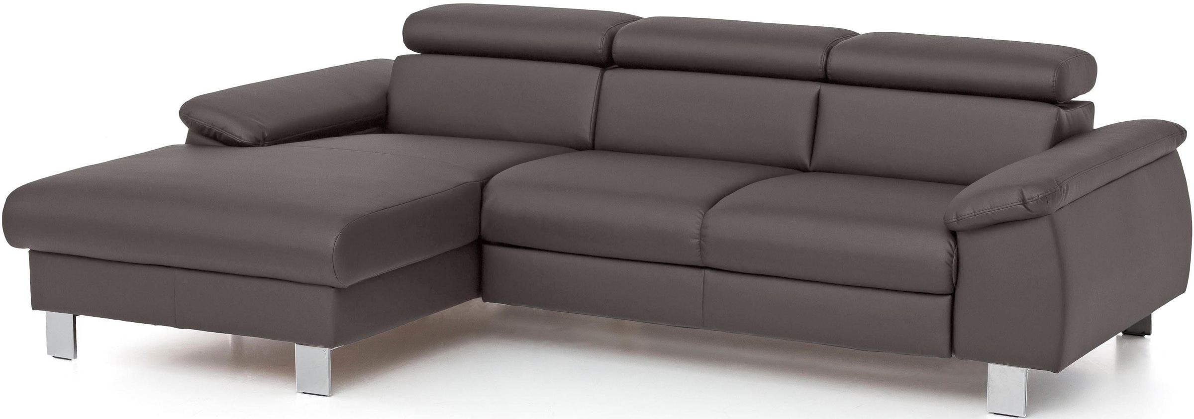COTTA Polstergarnitur »Komaris L-Form«, (Set), Set bestehend aus: Ecksofa mit Kopfteilverstellung & Hocker