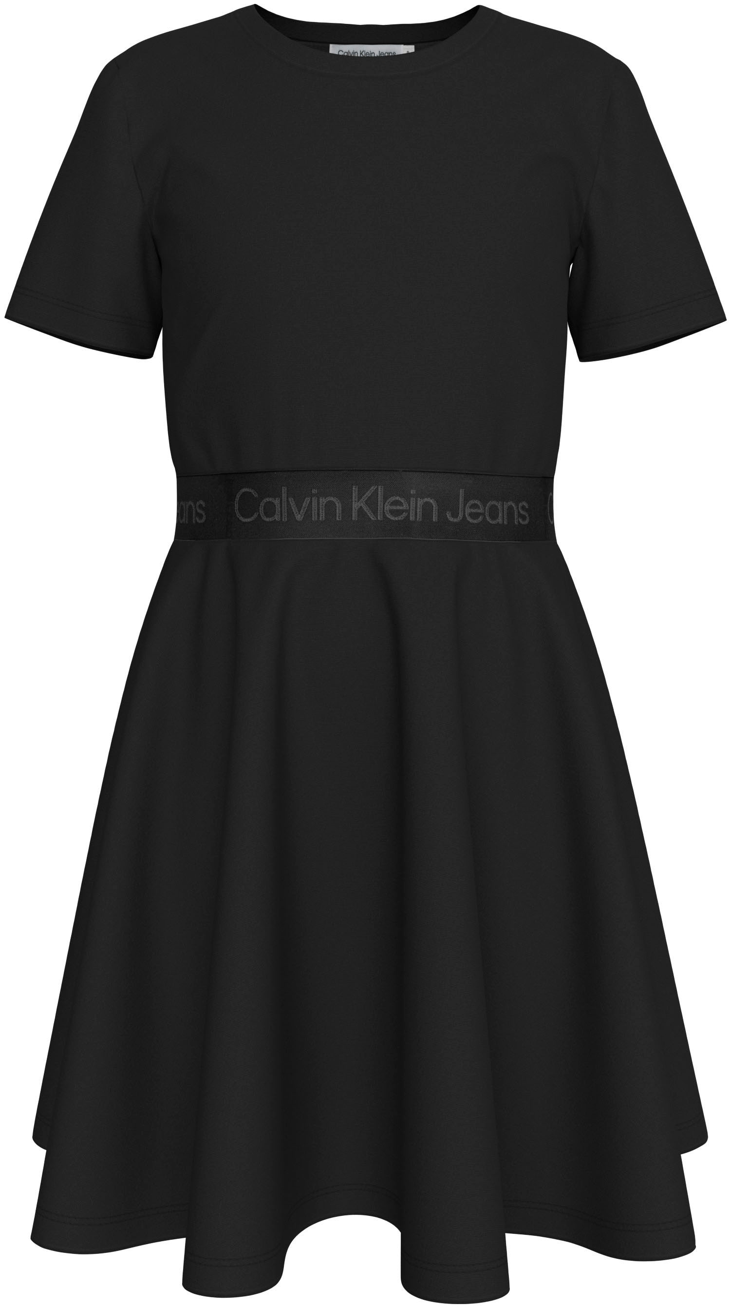 Calvin Klein Jeans Jerseykleid »PUNTO TAPE FIT FLARE SS DRESS«, für Kinder bis 16 Jahre