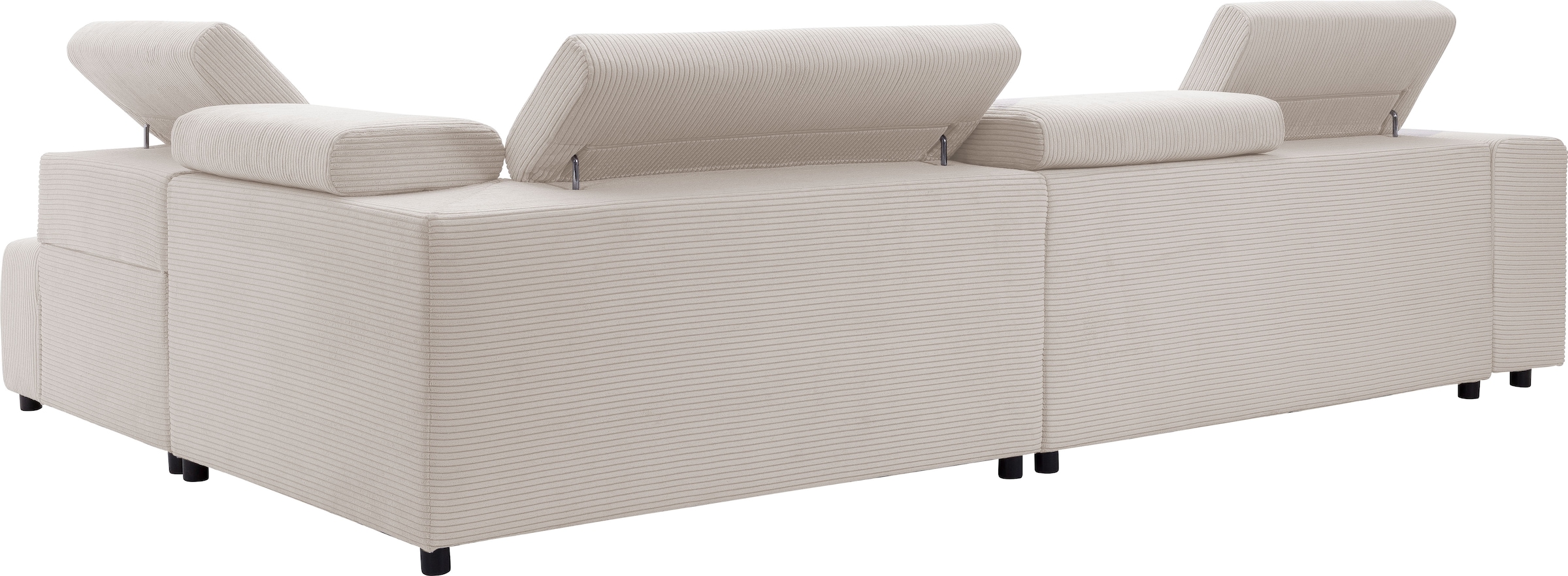 exxpo - sofa fashion Ecksofa »VITTORIO mit Komfortfunktionen, bequem und modern, Cord, L-Form«, inkl. Kopfteil- und Sitztiefenverstellung, wahlweise mit Bettfunktion