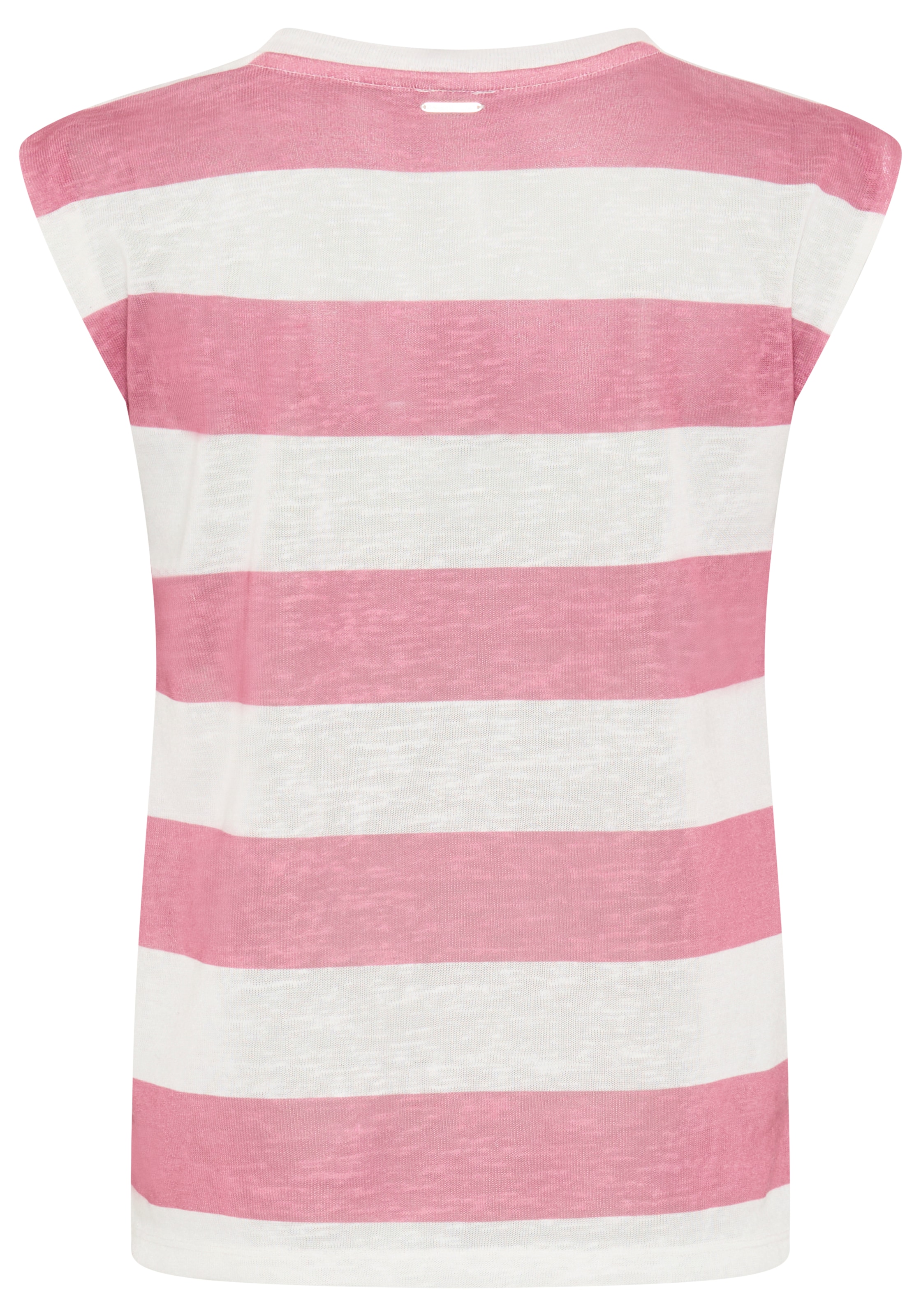 Laura Scott T-Shirt in strukturierter Leinen-Optik, gestreiftes Design