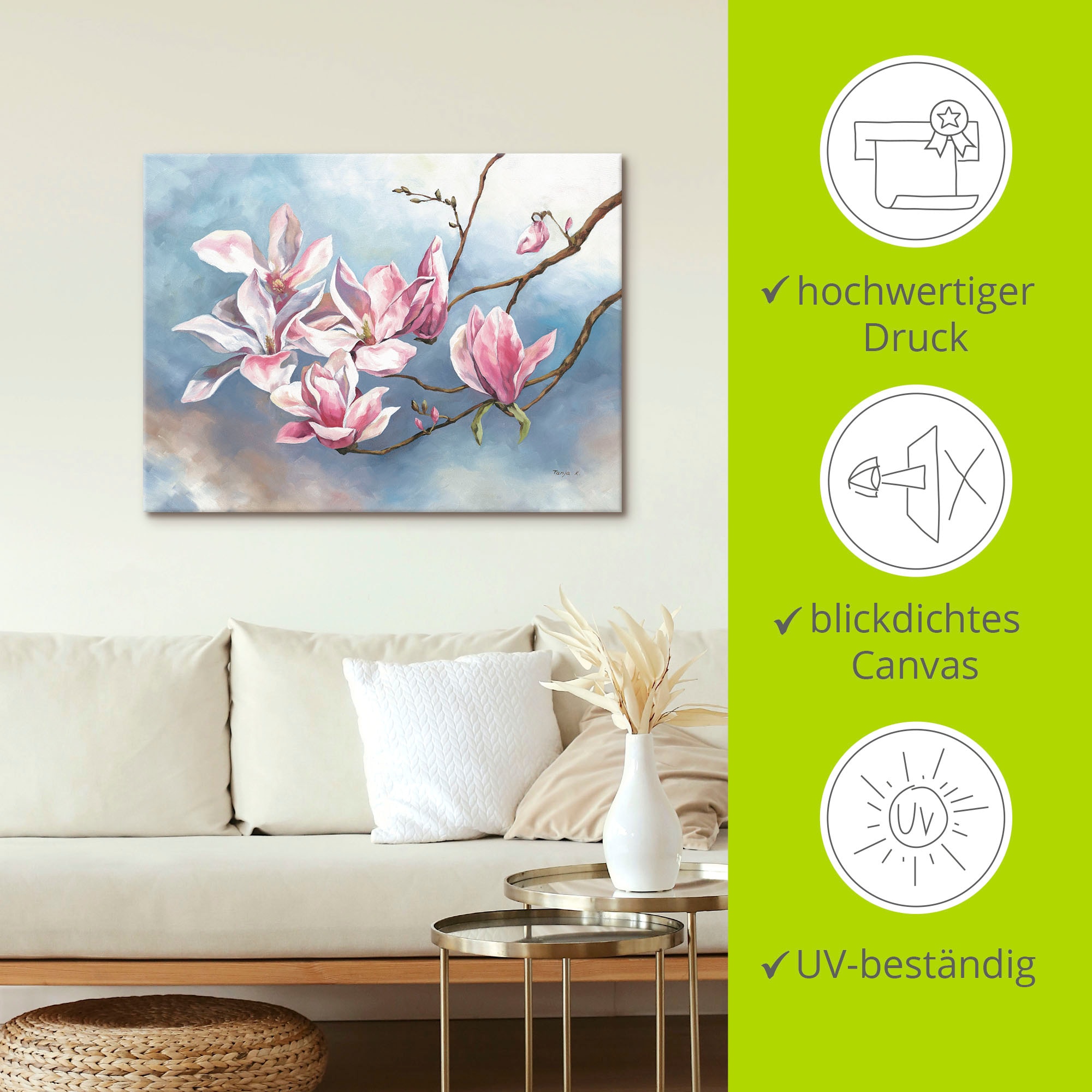 Artland Wandbild »Magnolienzweig«, Blumen, (1 St.), als Alubild, Outdoorbild, Leinwandbild in verschied. Größen