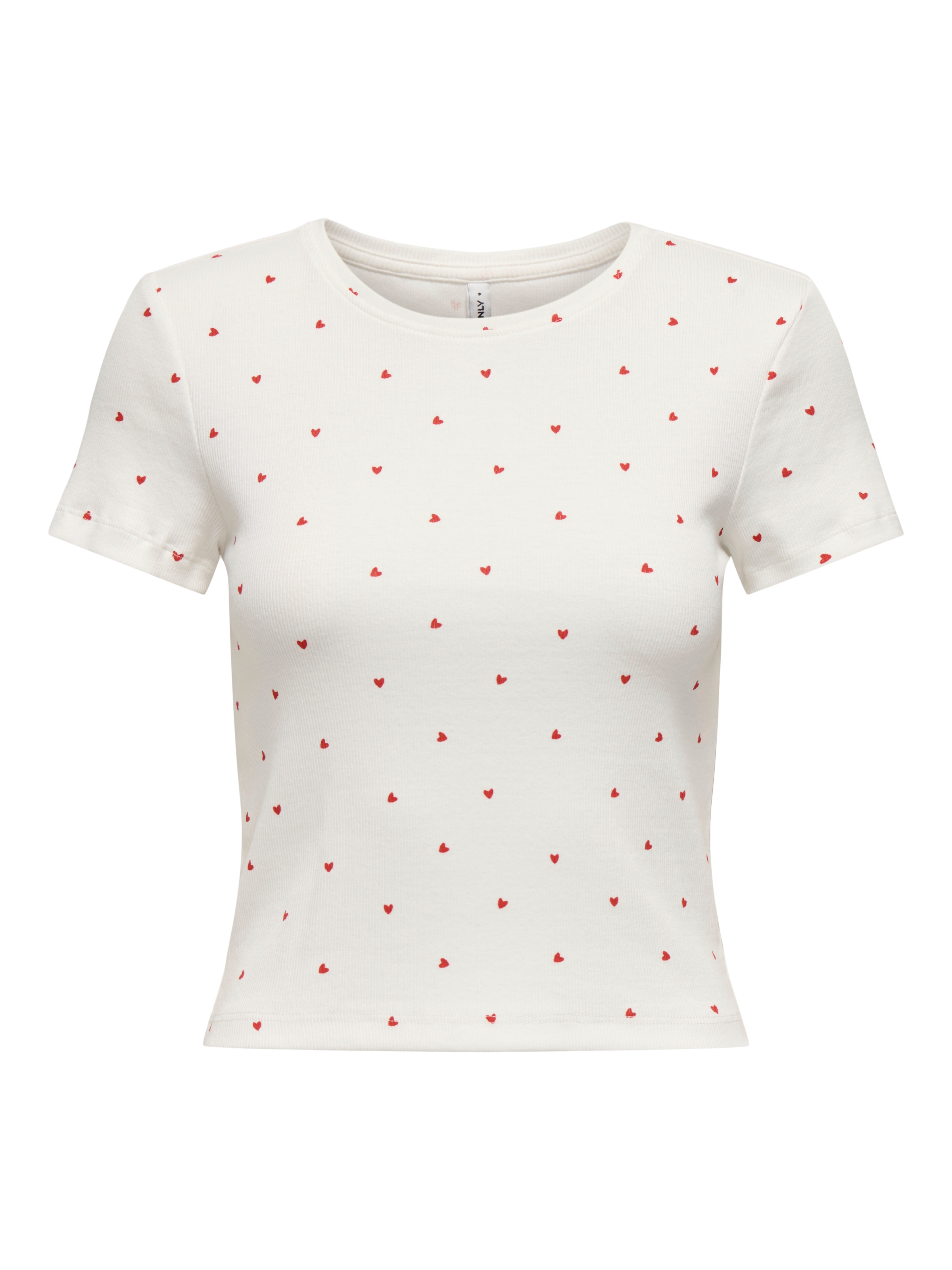 ONLY Kurzarmshirt »ONLFENJA LIFE SS AOP TOP JRS NOOS« Baumwollmischung, Cropped Fit, Rundhals