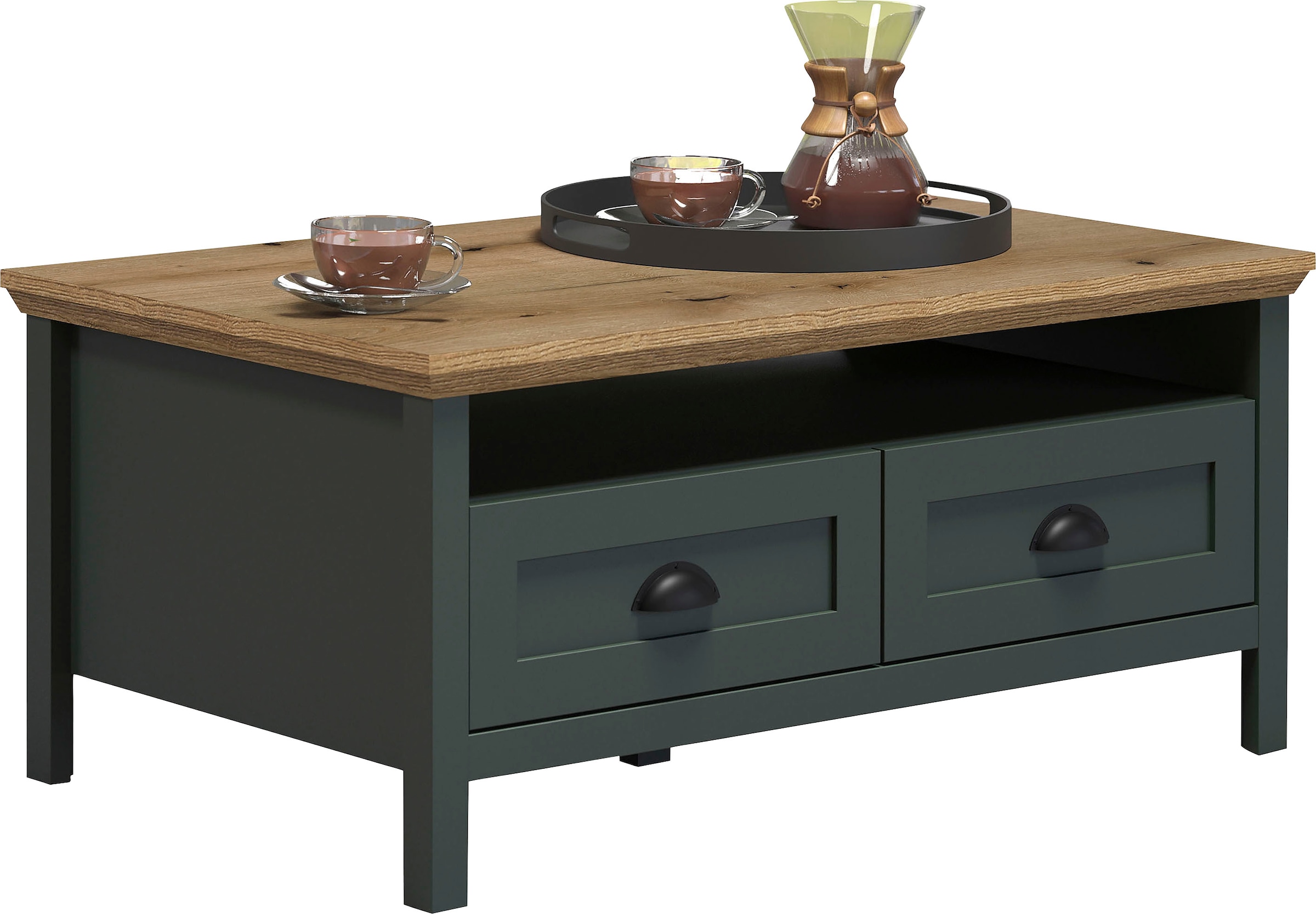 Home affaire Couchtisch »Vienna«, (1 St.), Sofatisch mit 2 Schubladen und Ablagefläche - (B/T/H) 101/60/45 cm