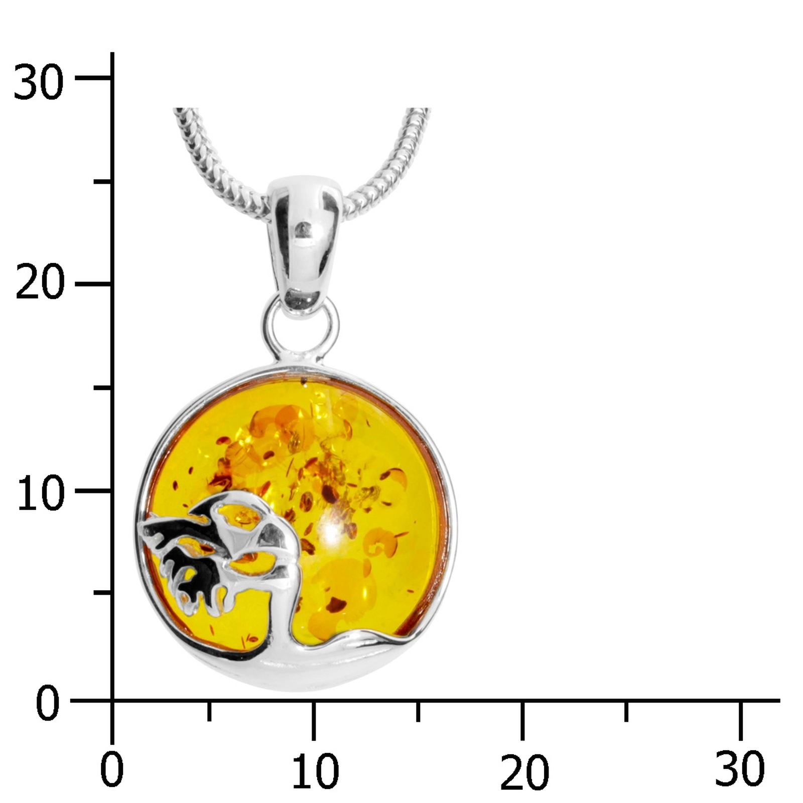 OSTSEE-SCHMUCK Kette mit Anhänger »- Windflüchter 16 mm - Silber 925/000 - Bernstein«