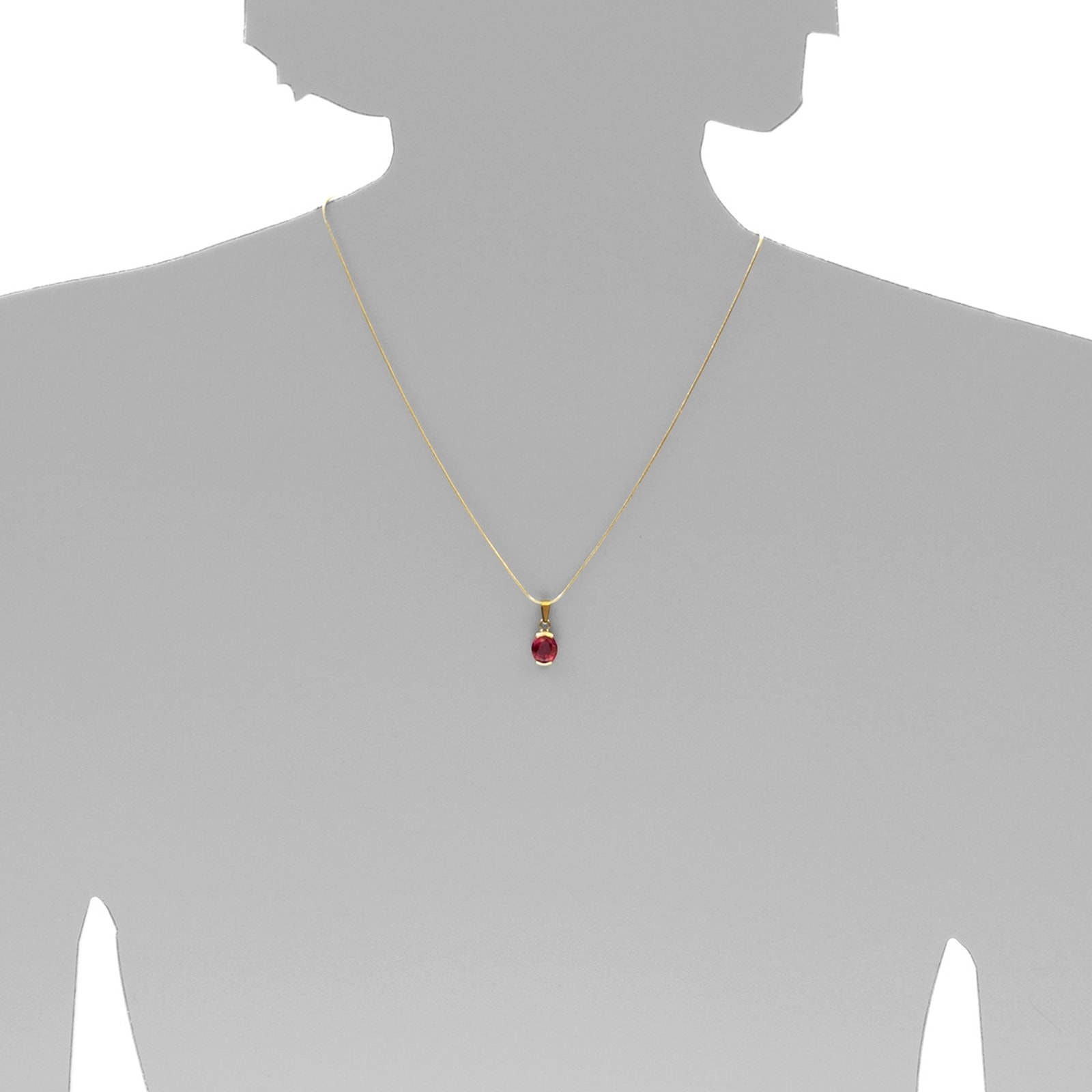 OSTSEE-SCHMUCK Kettenanhänger »- Sophia 10x8 mm - Gold 333/000 - sy. Rubin«
