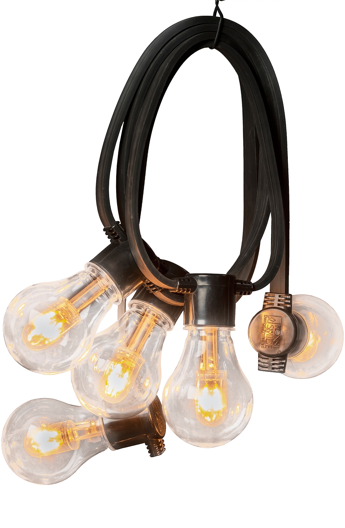 KONSTSMIDE LED-Lichterkette, 40 St.-flammig, LED Biergartenkette, klar, 10 klare Birnen / 40 bernsteinfb. Dioden