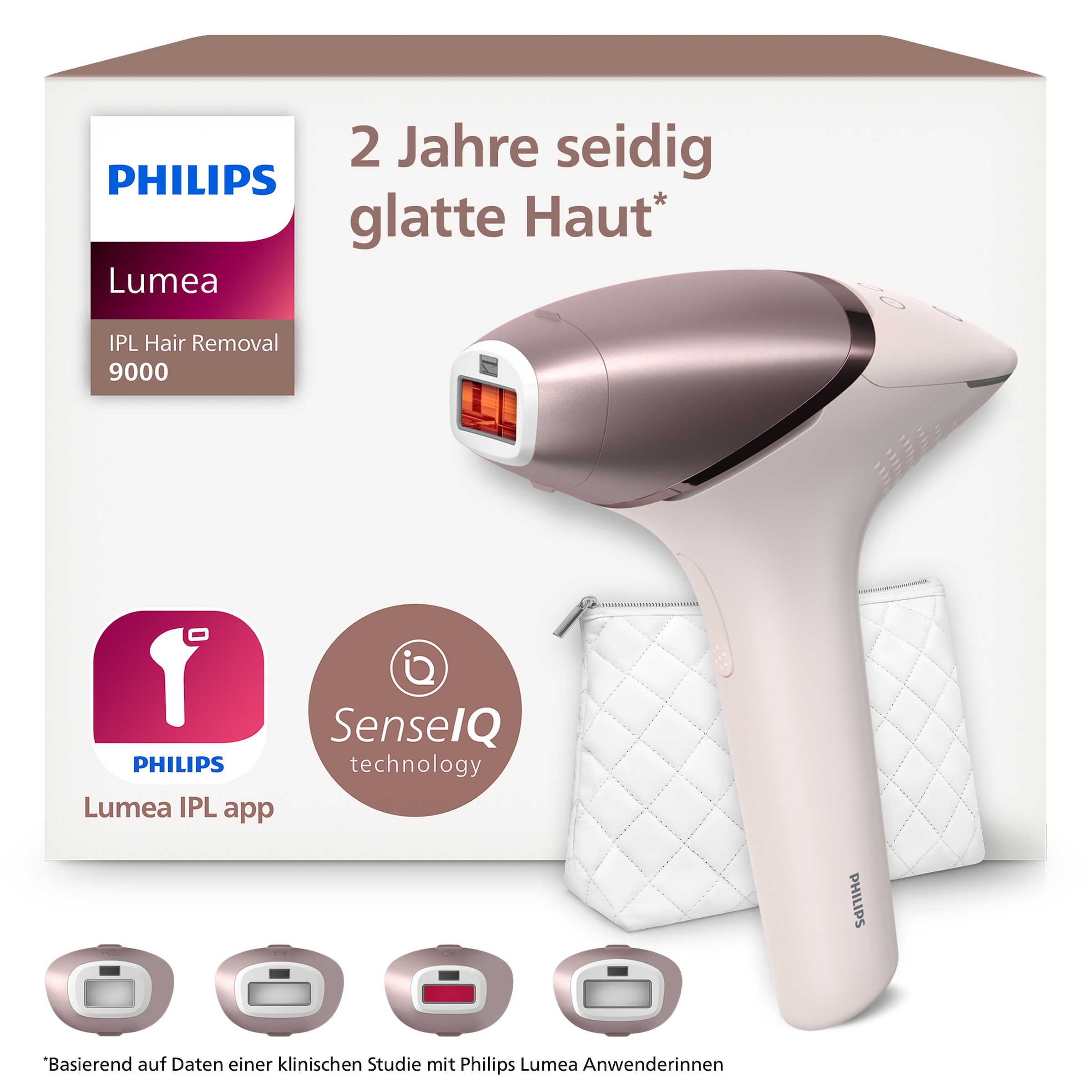 Philips IPL-Haarentferner »Philips Lumea Series 9000 BRI958/00« 450.000 Lichtimpulse 4 Aufsätze (Achseln, Bikinizone, Körper und Gesicht), kabellos