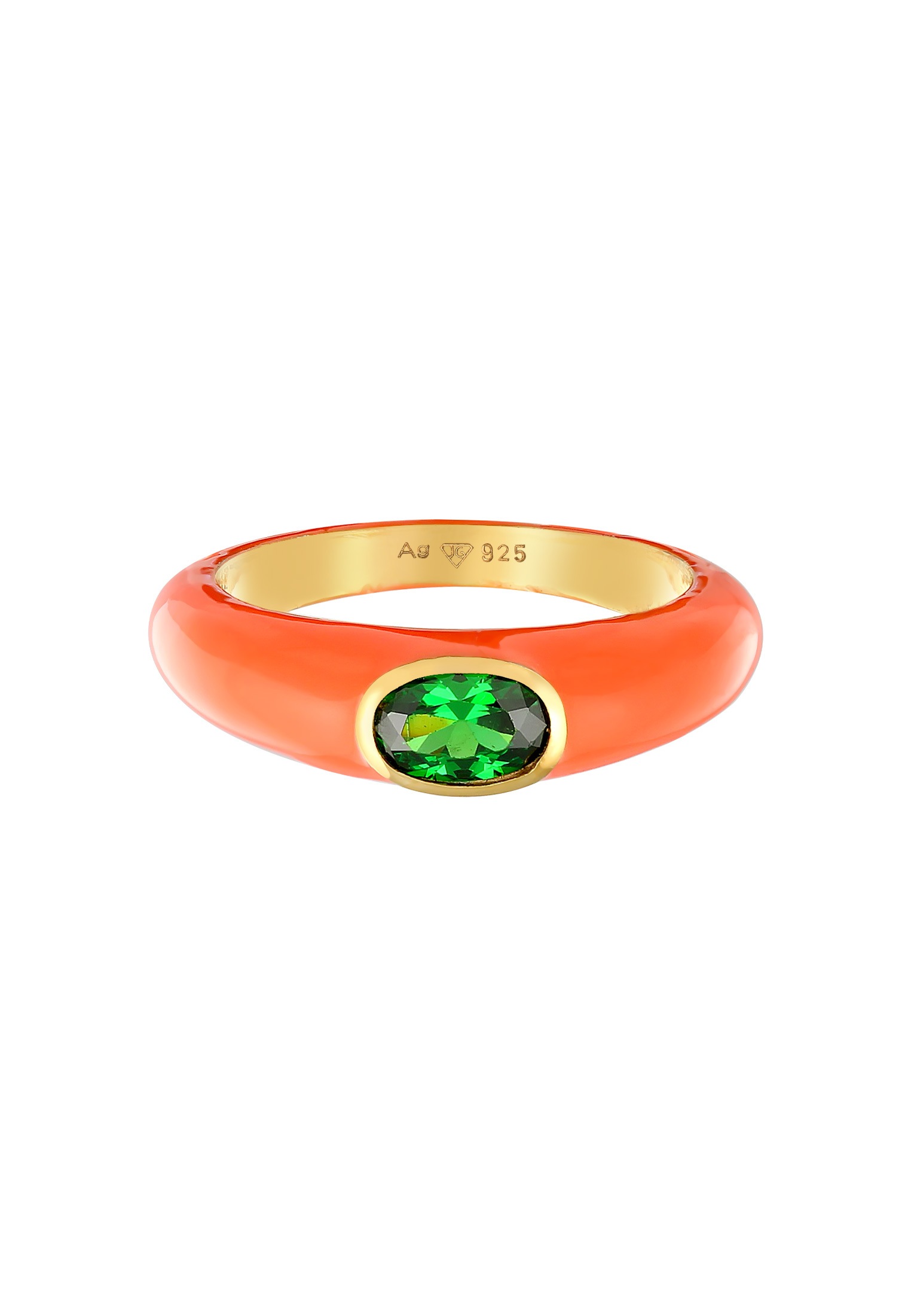 Elli Silberring »Ring Zirkonia Oval Solitär Emaille 925 Silber«