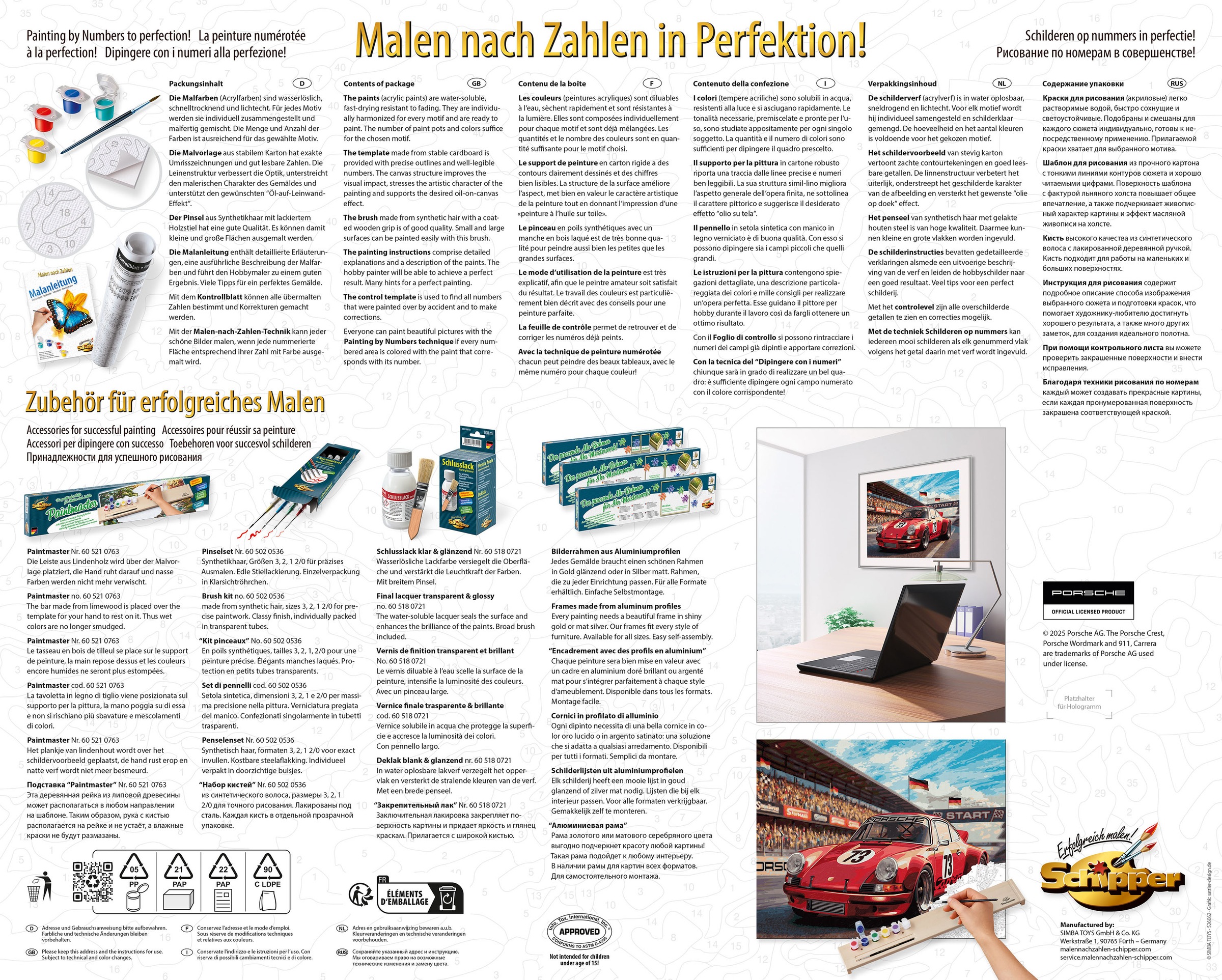 Schipper Malen nach Zahlen »Meisterklasse Premium - Porsche 911 Carrera RSR 2.8« Made in Germany