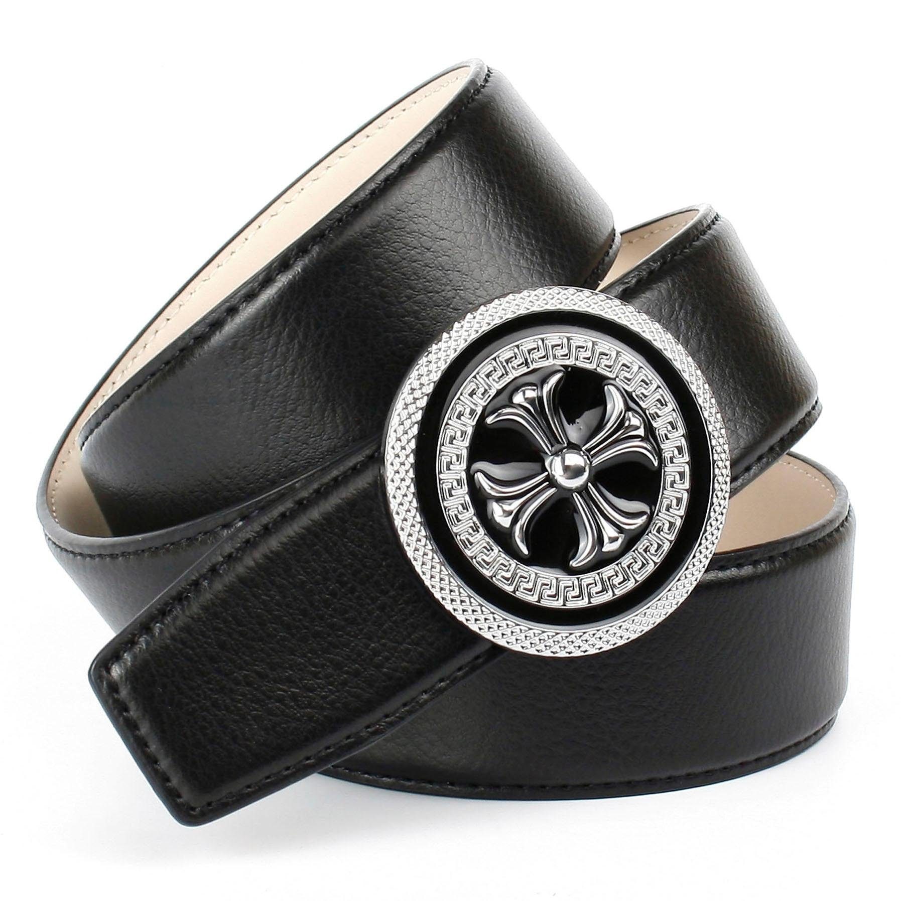 Anthoni Crown silberfarbener OTTO online bei kaufen Ledergürtel, runder Schließe mit