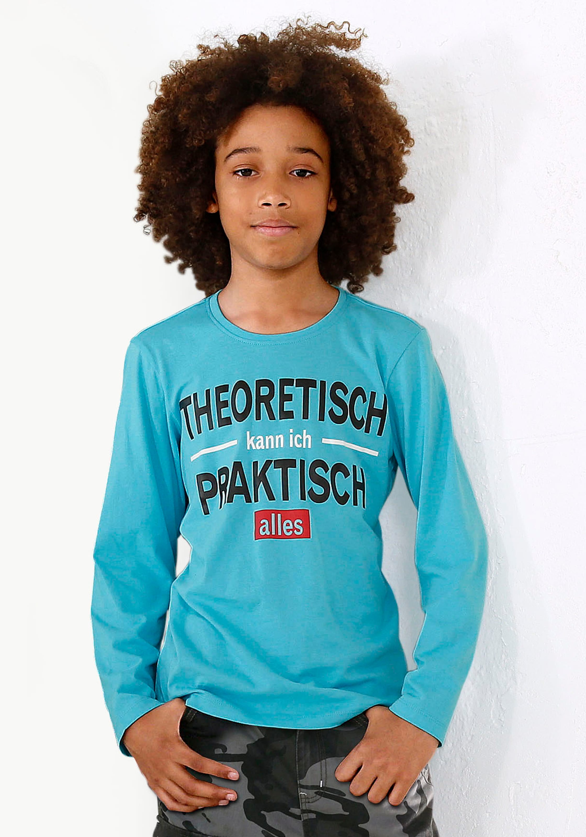 PRAKTISCH online Spruch Langarmshirt »THEORETISCH KANN bei ICH OTTO ALLES«, KIDSWORLD