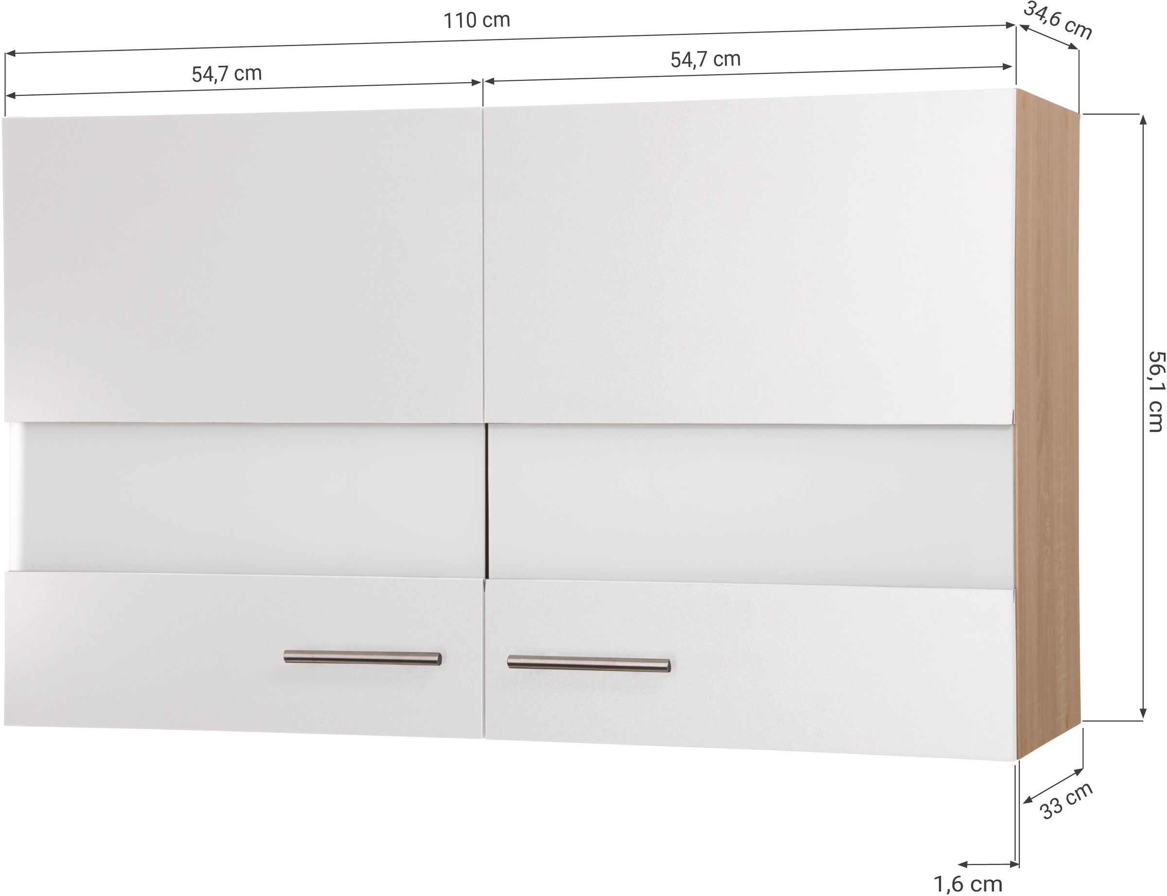 RESPEKTA Hängeschrank »Merle« Breite 110 cm, mit Soft-Close Funktion, Stangengriffe aus Metall