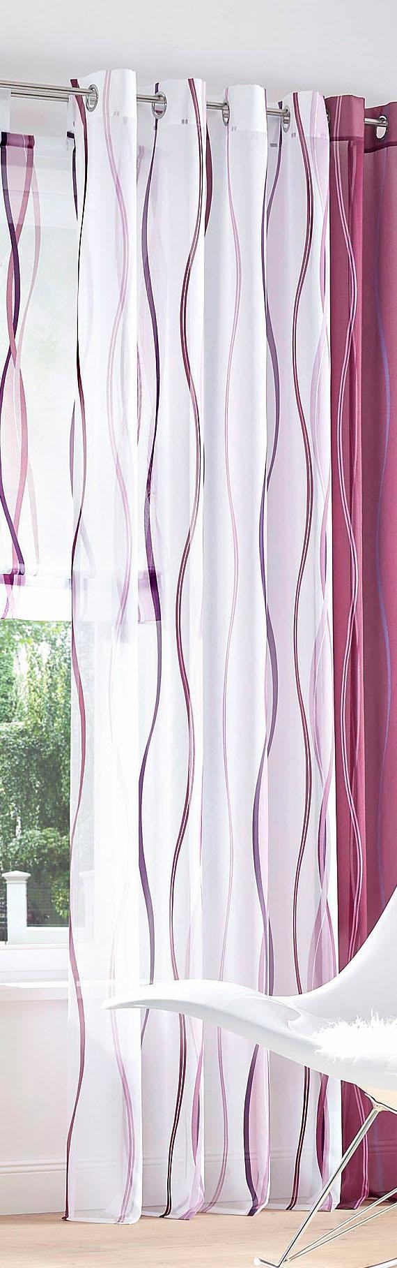 my home Gardine »Dimona«, 2-er Wellen Voile, Online Polyester, im OTTO transparent, Set, Shop (2 St.)