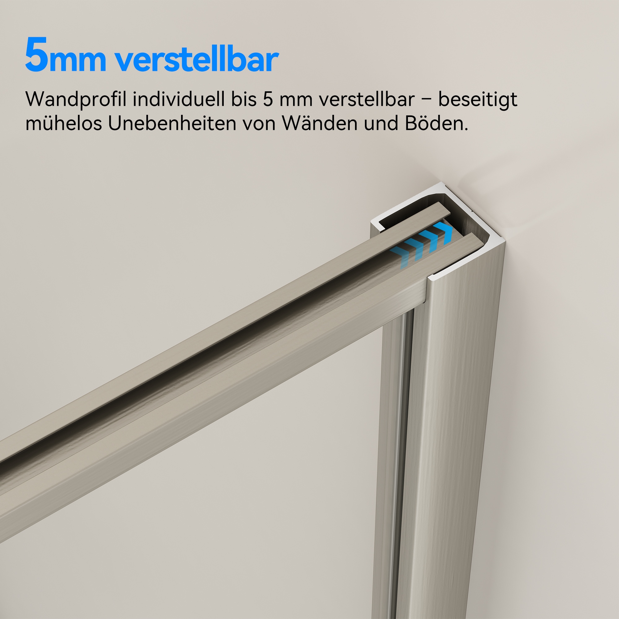 welltime Walk-in-Dusche »Frame« Rundumrahmen, auch mit stabilisierendem Eckregal in der Plus Variante