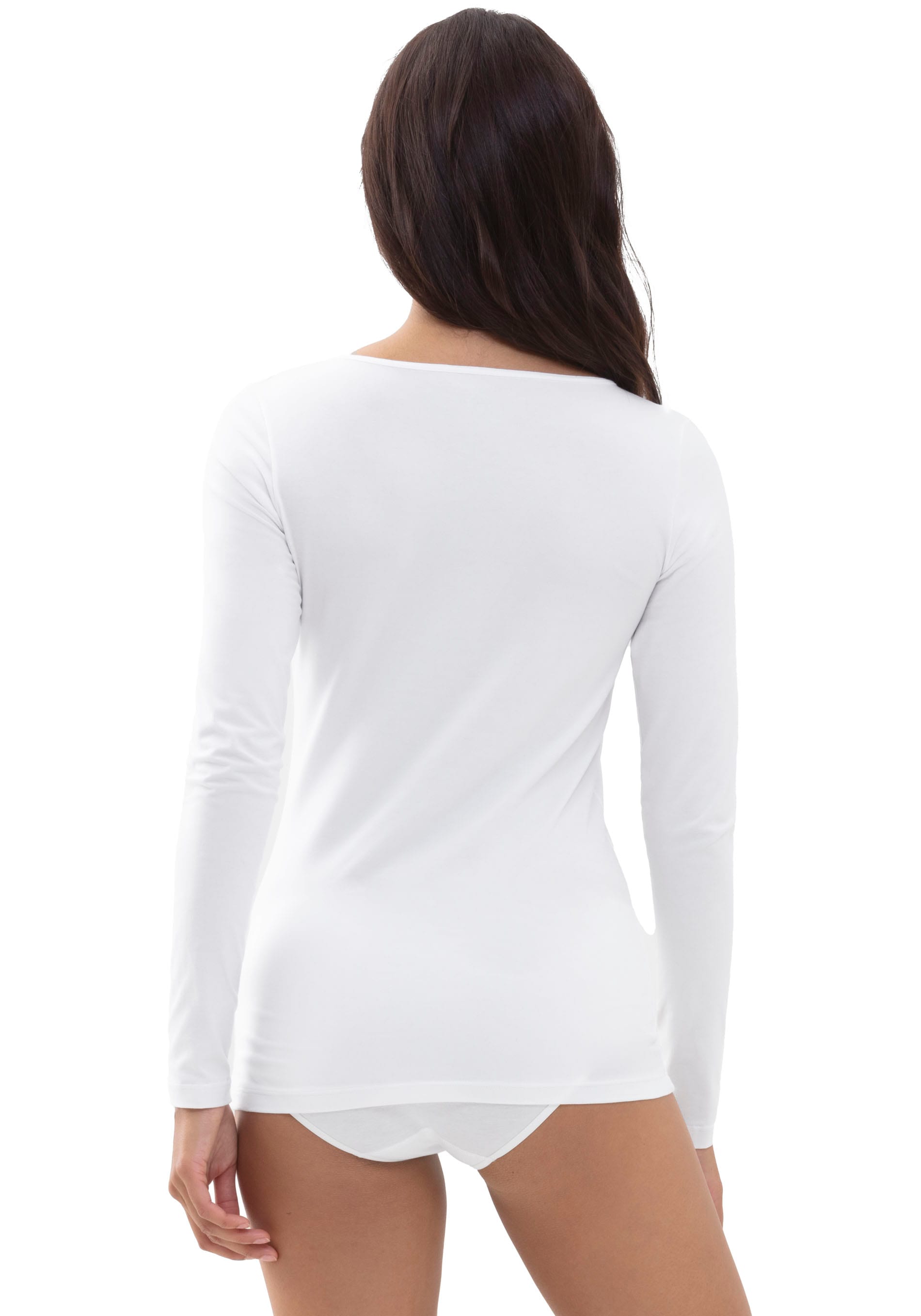 Mey Langarmshirt »COTTON PURE«, Tiefer Rundhalsausschnitt