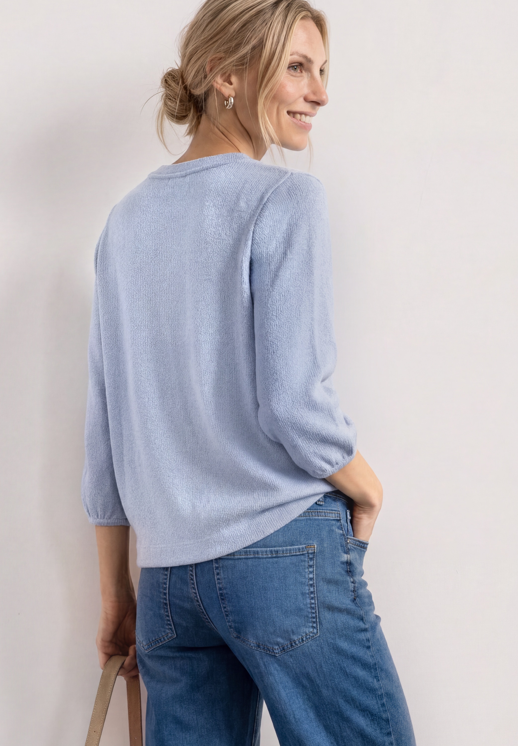 STREET ONE Rundhalsshirt 3/4-Arm Shirt im Strick-Look