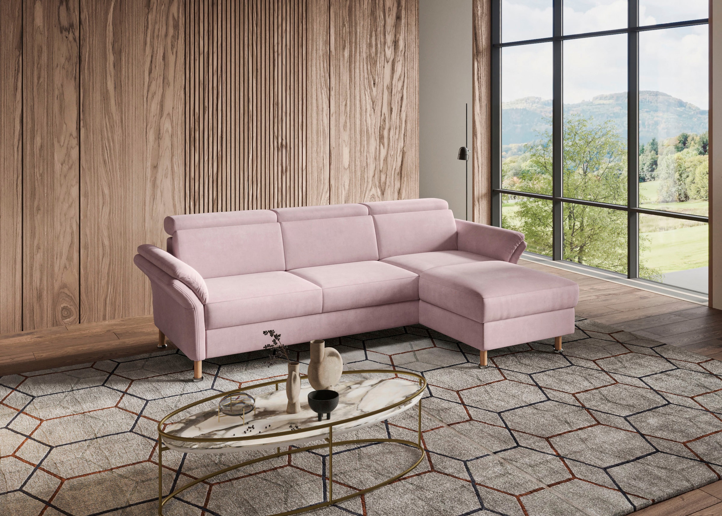 Home affaire Ecksofa »Calypso L-Form«, mit motorischen Funktionen im Sofa und Recamiere