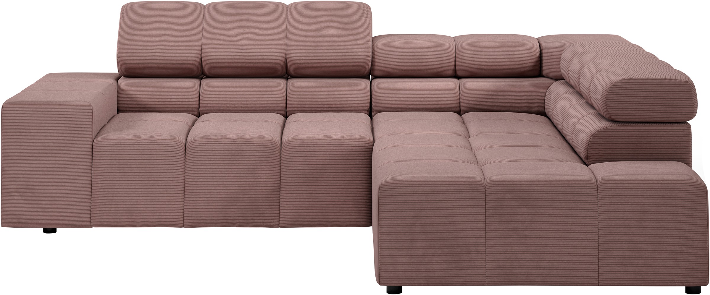 Home affaire Ecksofa »Ancona, incl. Kopfteilverstellung + 3 Zierkissen, L-Form, Breite 249cm« wahlweise motorische Sitztiefenverstellung, B/T(H: 249/215/70 cm