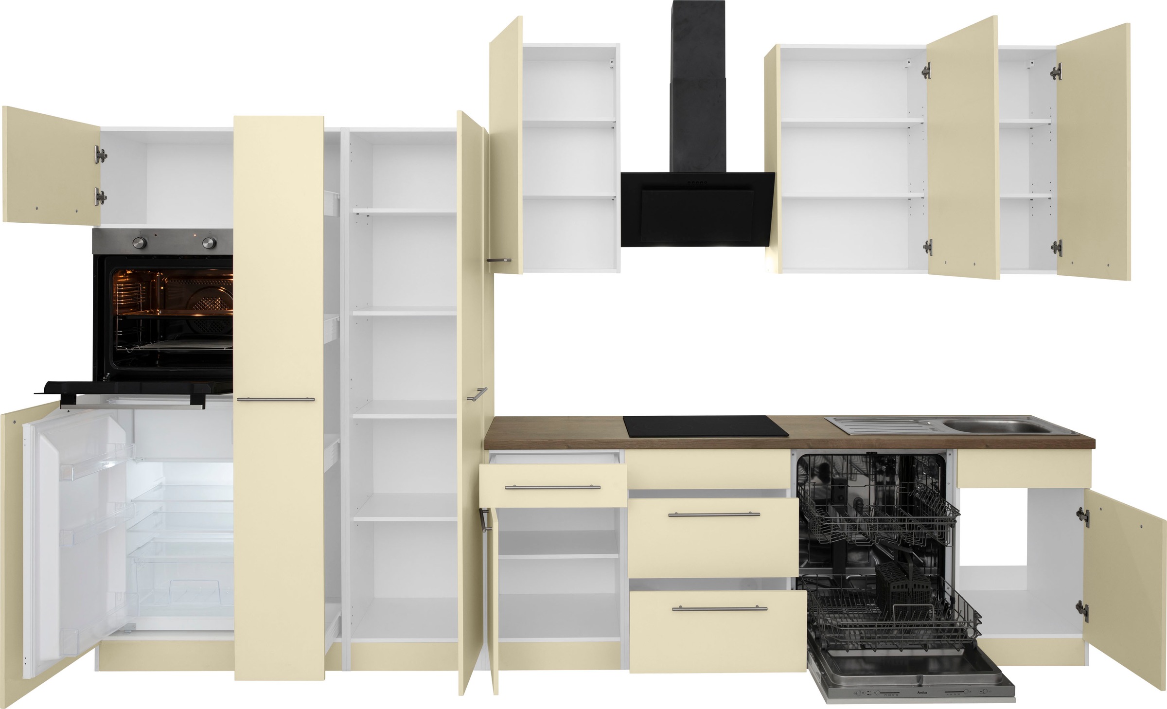 wiho Küchen Küchenzeile »Unna« mit E-Geräten, Breite 360 cm