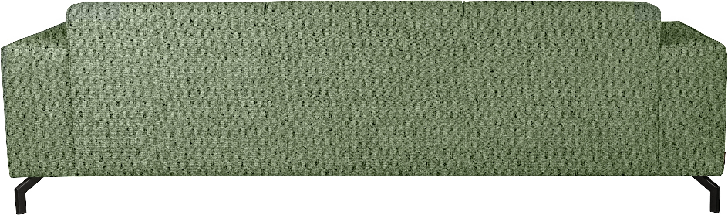 Home affaire 3-Sitzer »Lorcan 257 cm, weiches Sitzgefühl« mit schwarzen Metallfüßen, Lederoptik und in weichem Strukturstoff