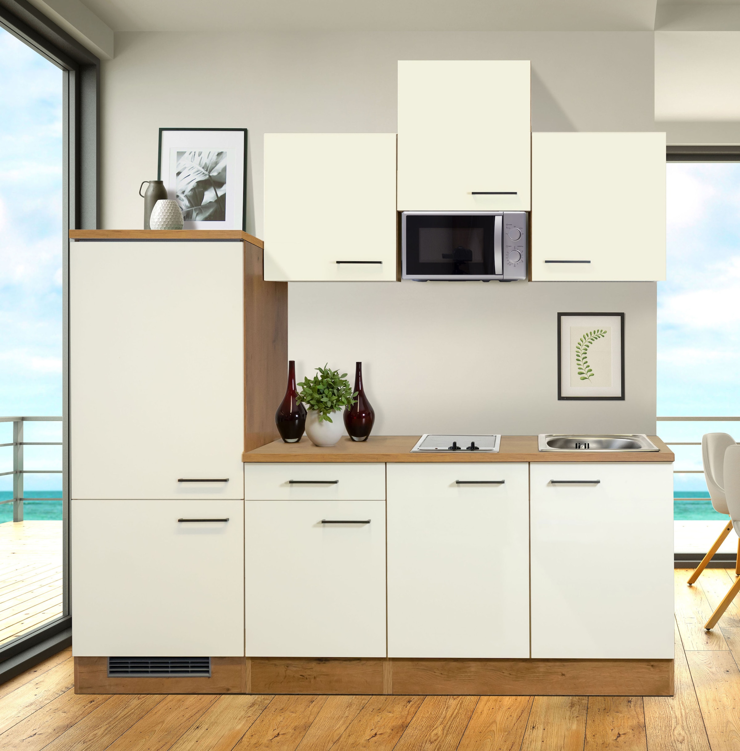 Flex-Well Küchenzeile »Vintea«, mit E-Geräten, Gesamtbreite 210 cm