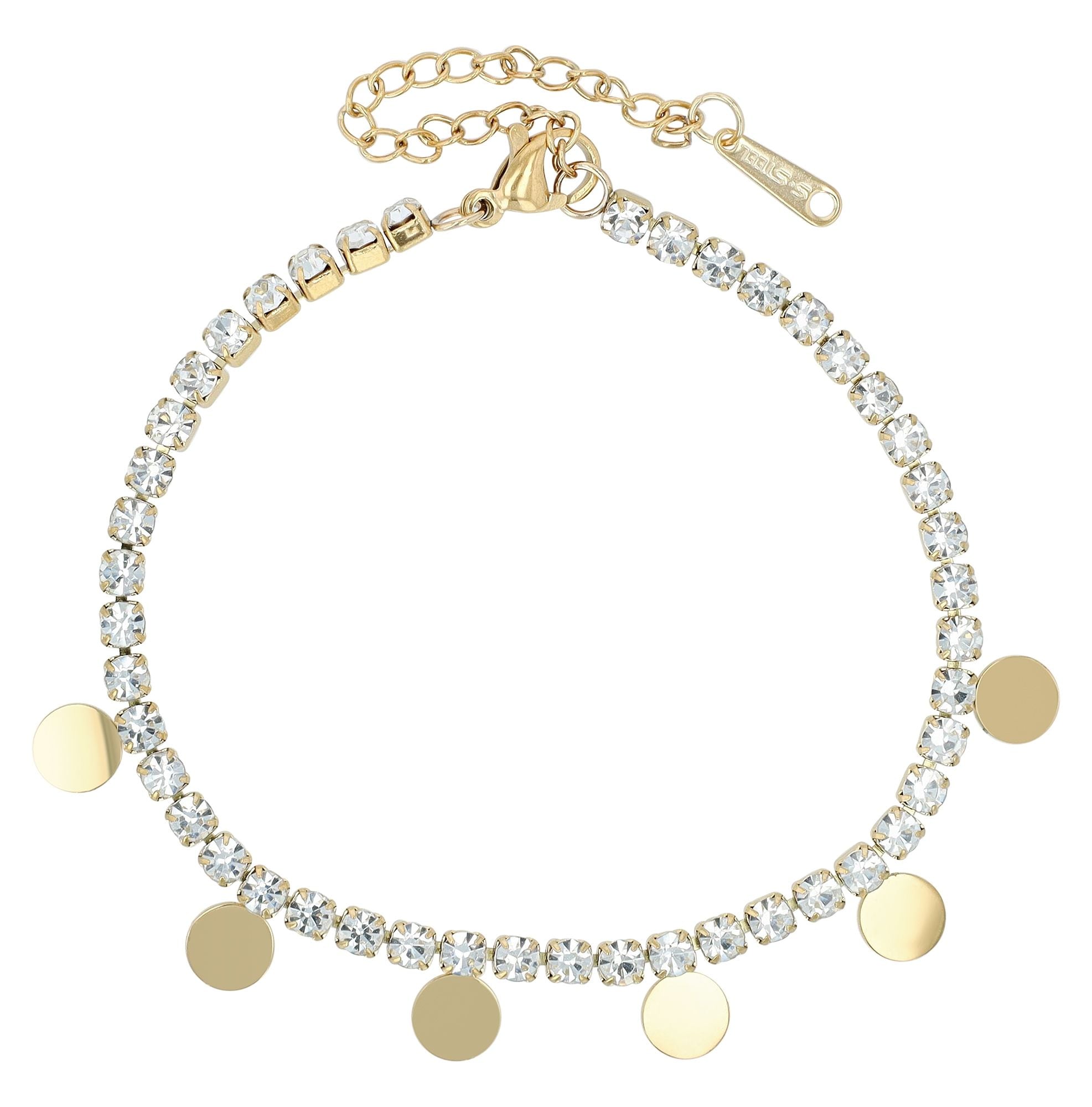 Adelia´s Armband »Damen Armband aus Edelstahl mit Strass Steinchen 17,5+5 cm«