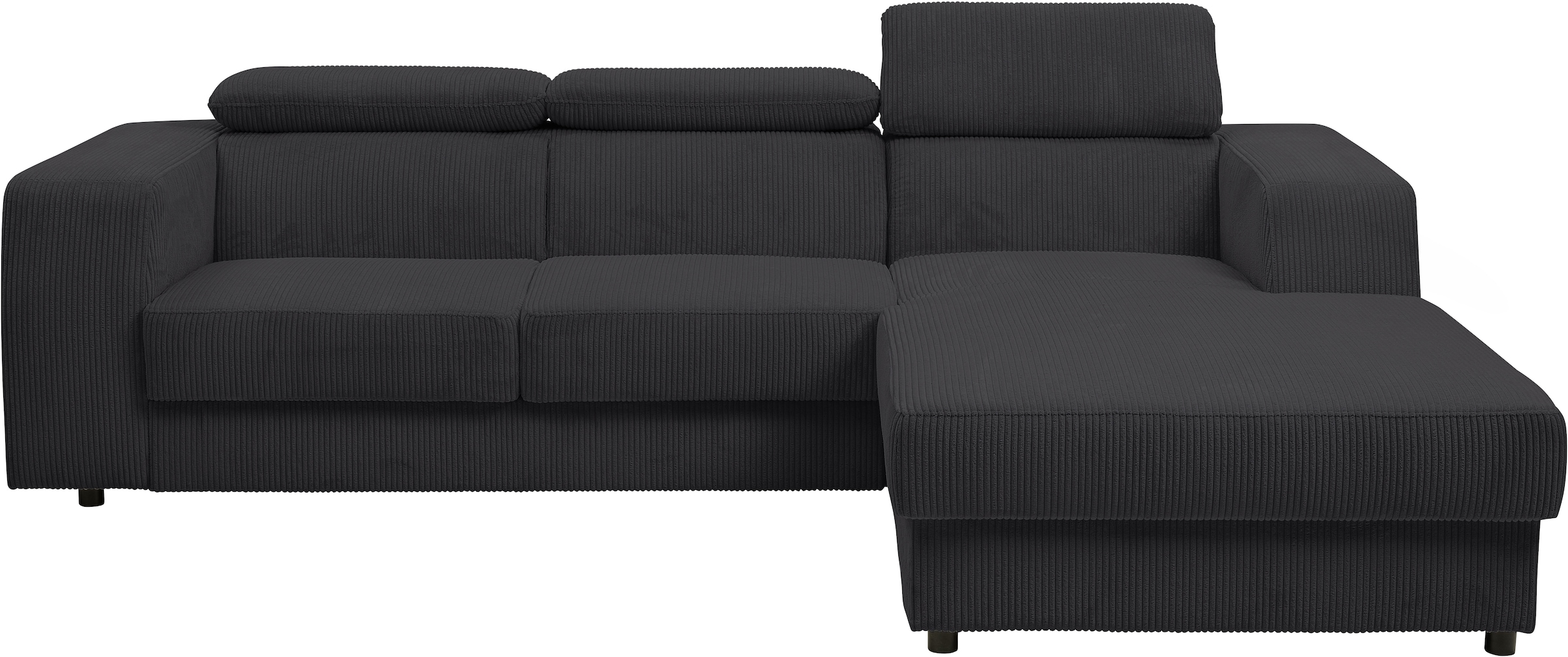 WERK2 Ecksofa »Cherry 270 cm breit, Kopfteilverstellung, Bettfunktion« Cord, L-Form, XXL, Schlaffunktion, Bettkasten