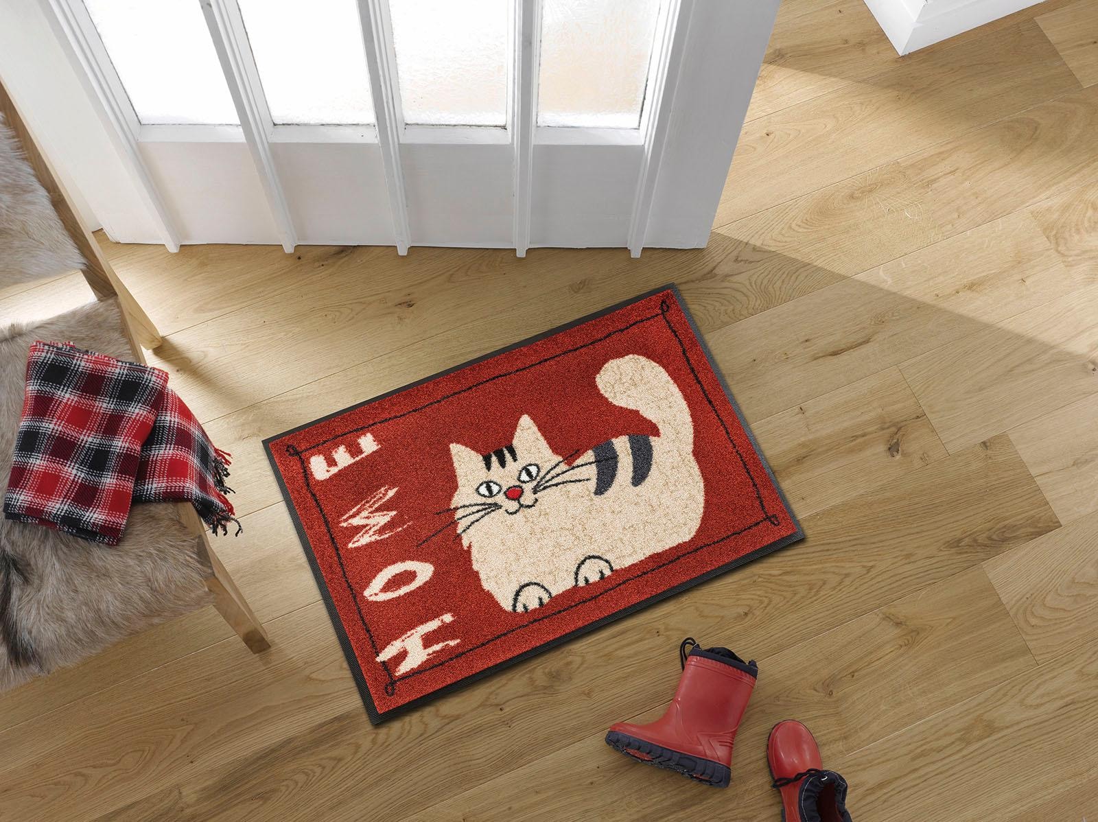 wash+dry by Kleen-Tex Fußmatte »Catty Home«, rechteckig, Schmutzfangmatte, Motiv  Katze, mit Spruch, rutschhemmend im OTTO Online-Shop