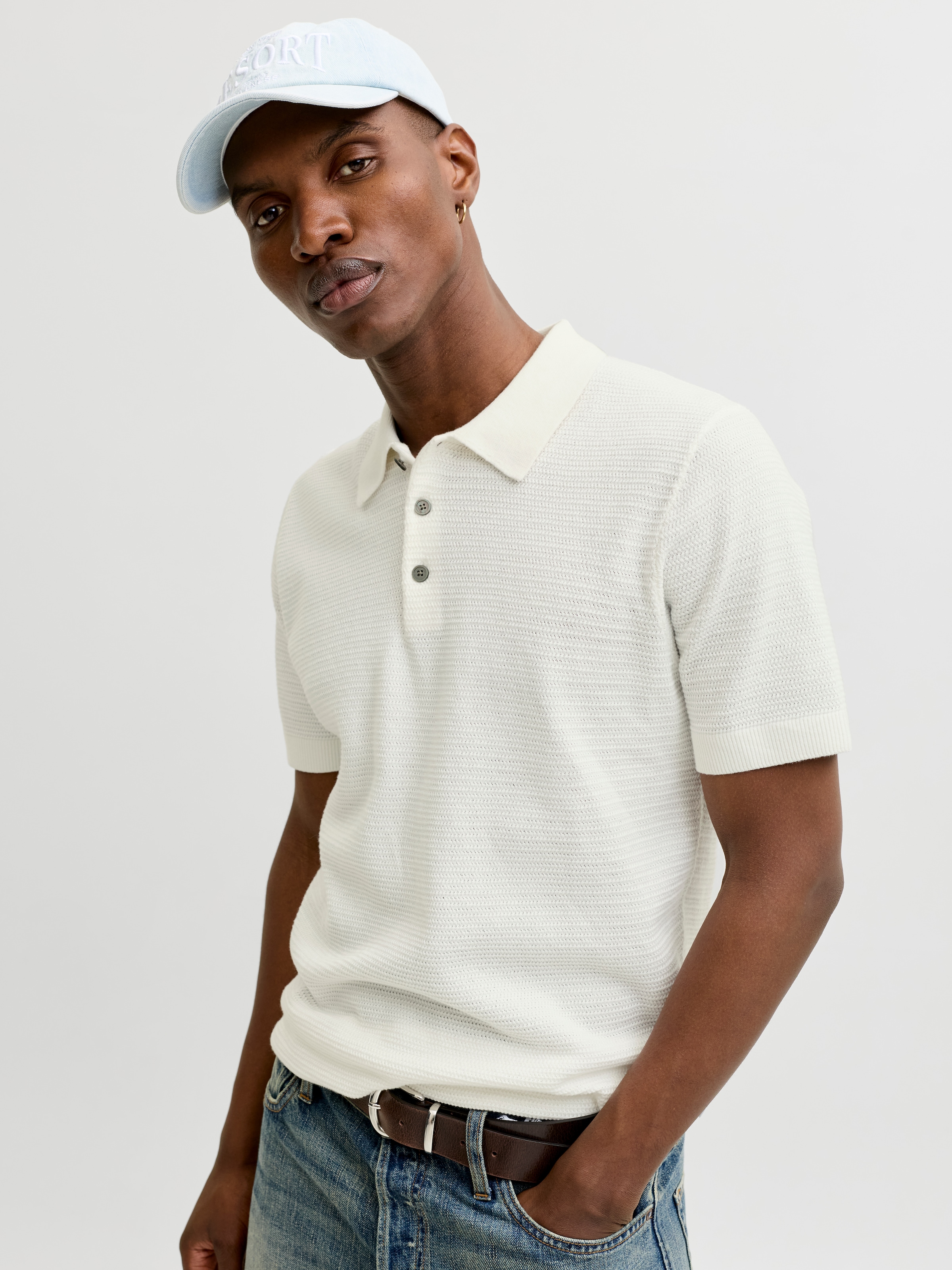Jack & Jones Polokragenpullover »JPRBLURILEY KNIT POLO SS SN« Baumwolle, regular fit