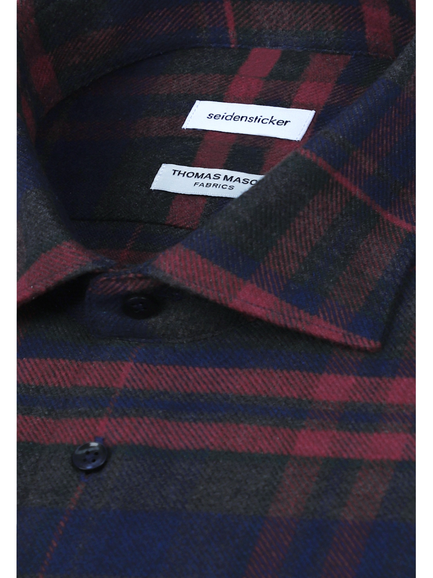 seidensticker Flanellhemd »Schwarze Rose« Shaped 1/1 Kentkragen Karo