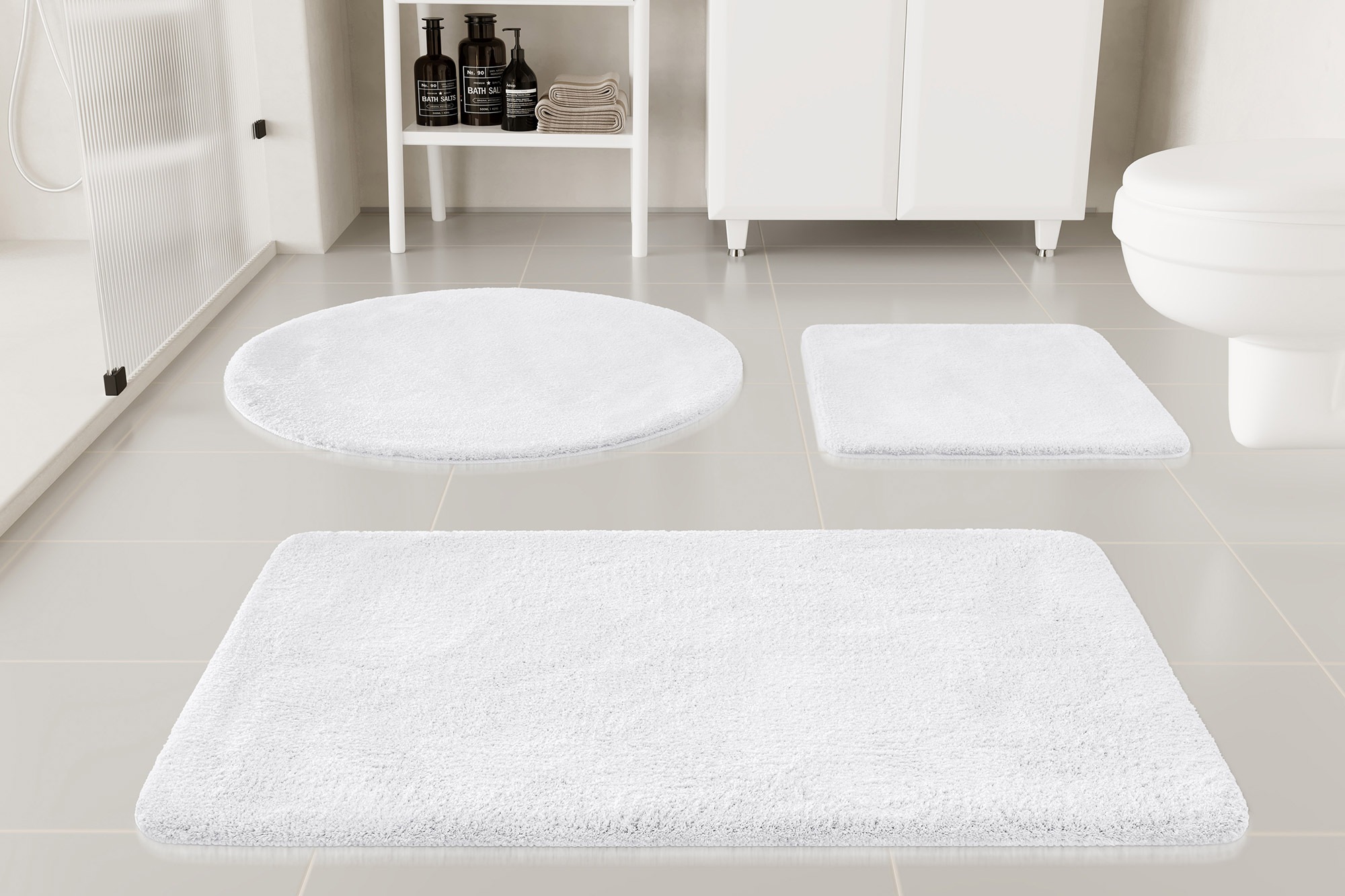 OTTO home Badematte »Neele«, rutschhemmend beschichtet, schnell trocknend, Badteppich, getuftet, modern, Uni, antirutsch, flauschig, hochflor
