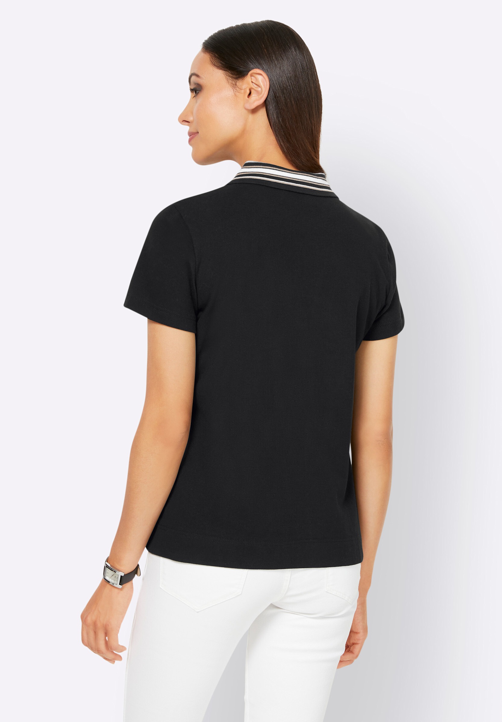 heine Poloshirt »Shirt Poloshirt mit Kontraststreifen«