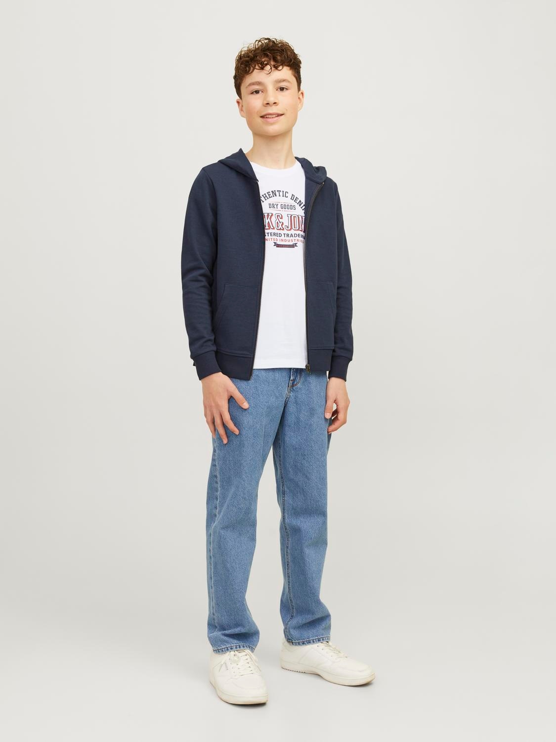 Jack & Jones Junior Rundhalsshirt »JJELOGO TEE SS O-NECK 2 COL S NOOS JNR«