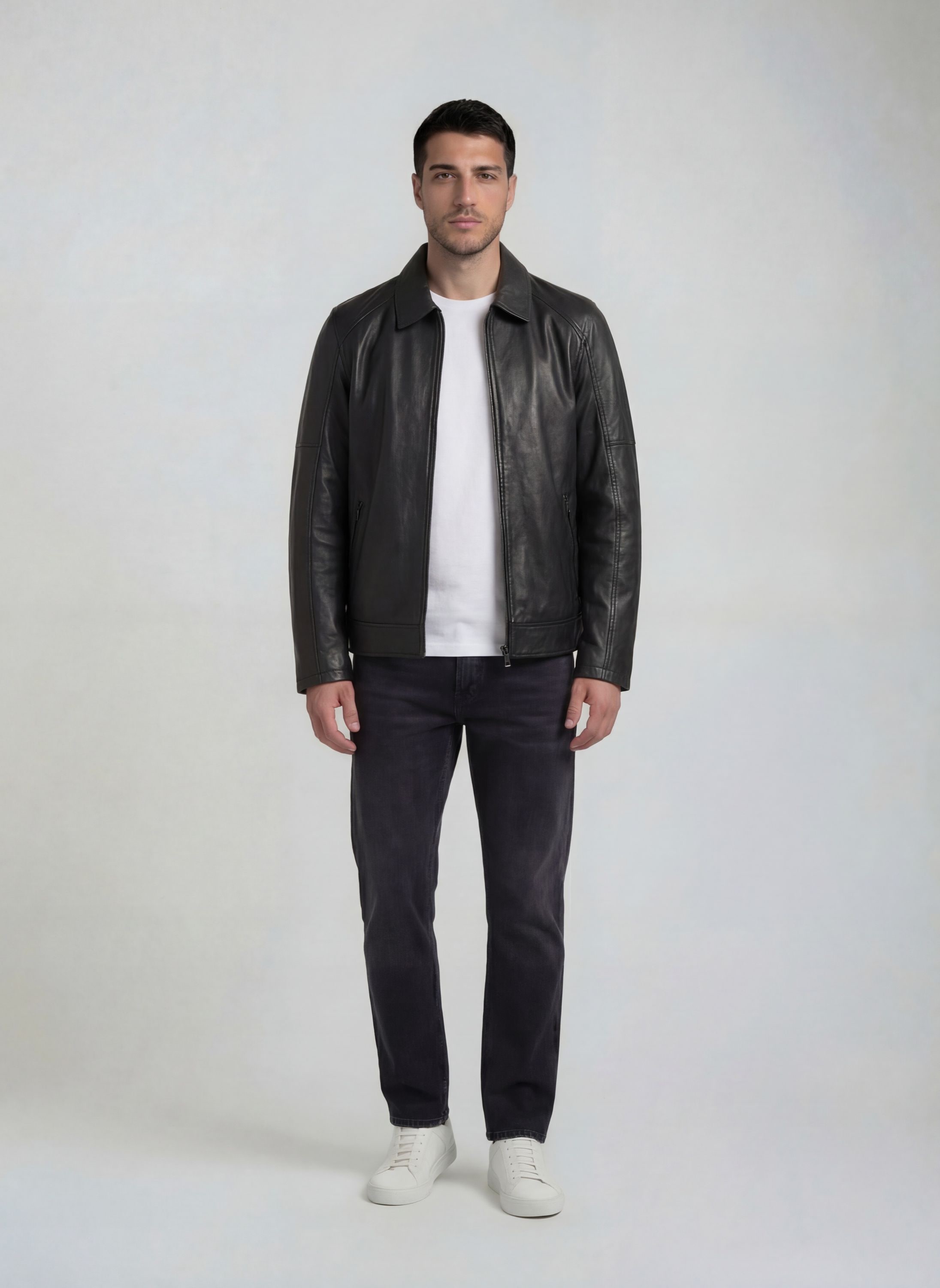 trueprodigy Lederjacke »Gael diverse schwarze Reißverschlüsse im Blouson Schnitt« ohne Kapuze