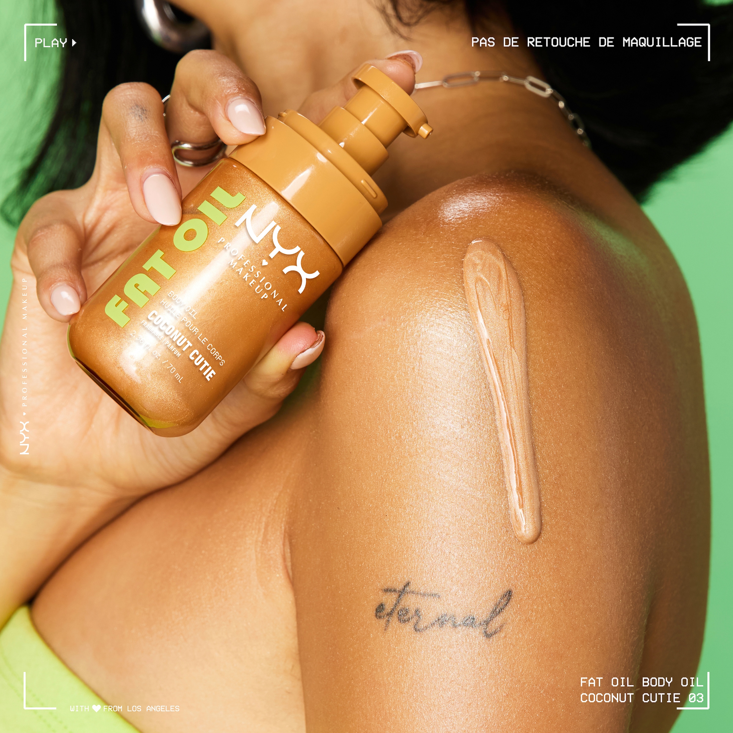 NYX PROFESSIONAL MAKEUP Körperöl »FAT OIL BODY OIL COCONUT CUTIE« für strahlenden Glow am Körper, duftet nach Kokosnuss