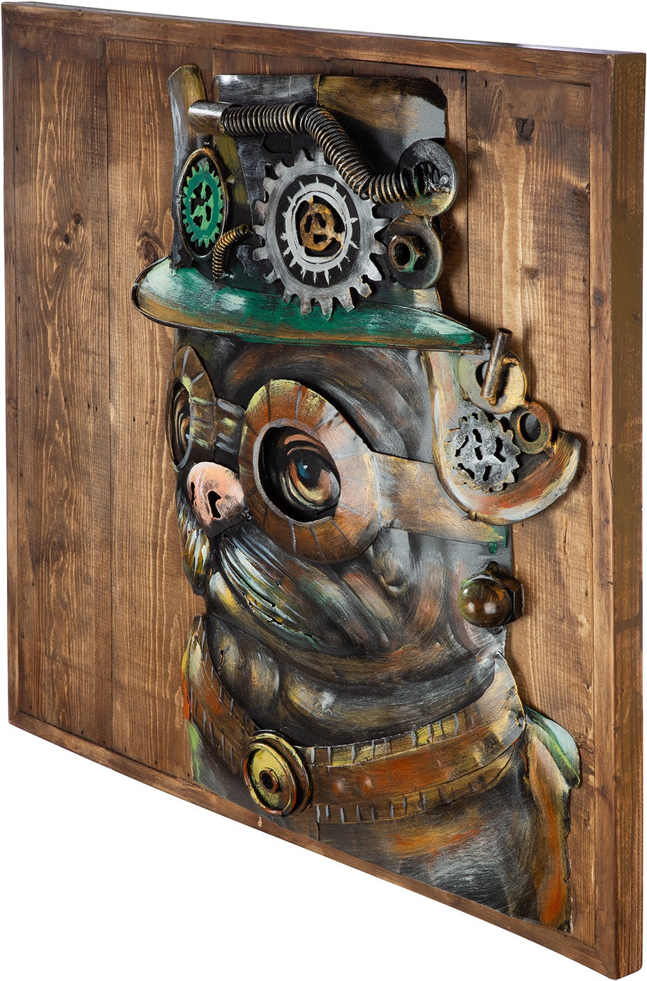 GILDE Metallbild »Bild quadratisch Steampunk Dog« Tiere 1 Stk. tlg.