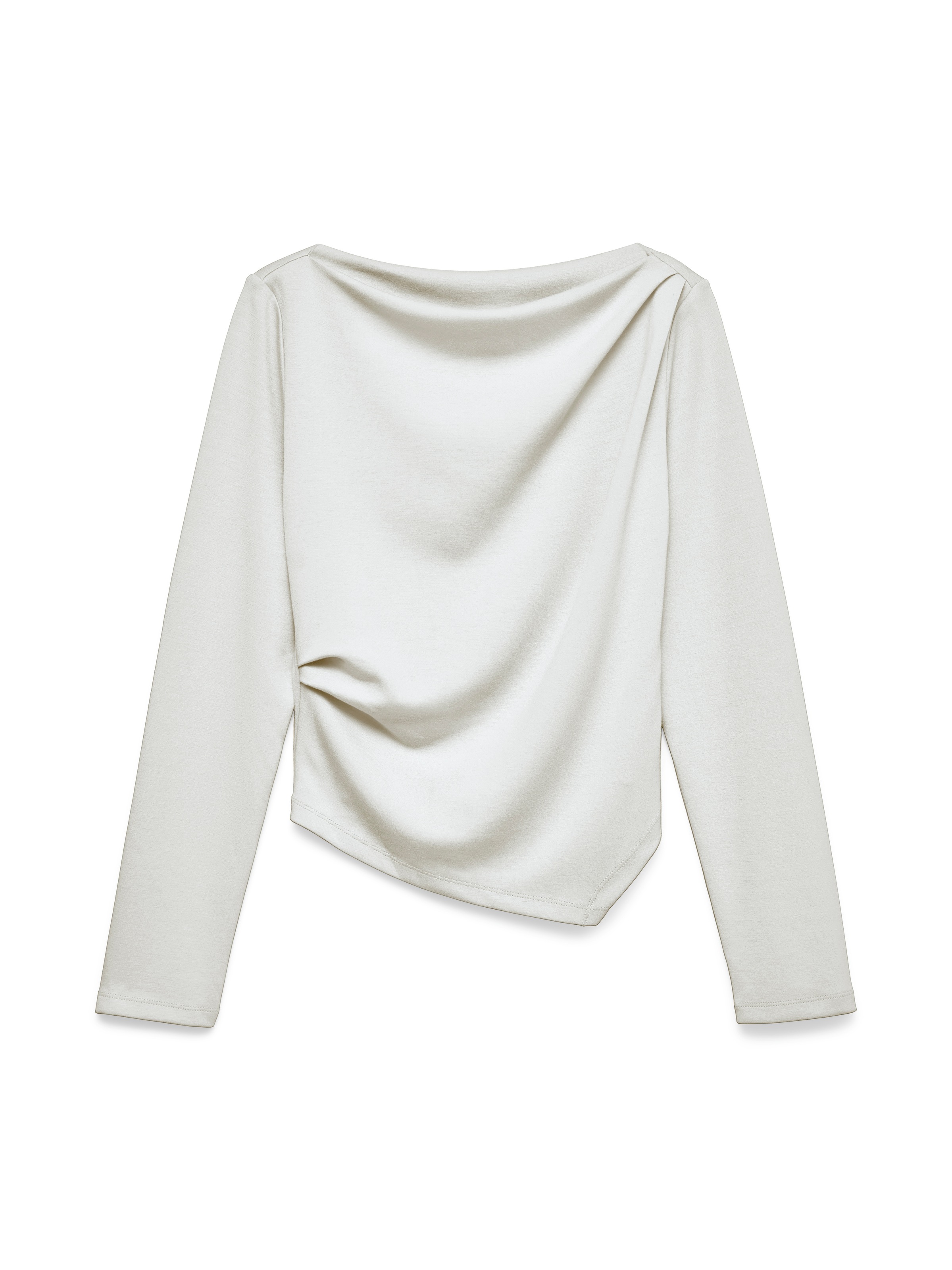 Vero Moda Langarmshirt »VMMILLE LS BOATNECK SHORT TOP JRS NOOS« Materialmix, regular fit, mit Raffung