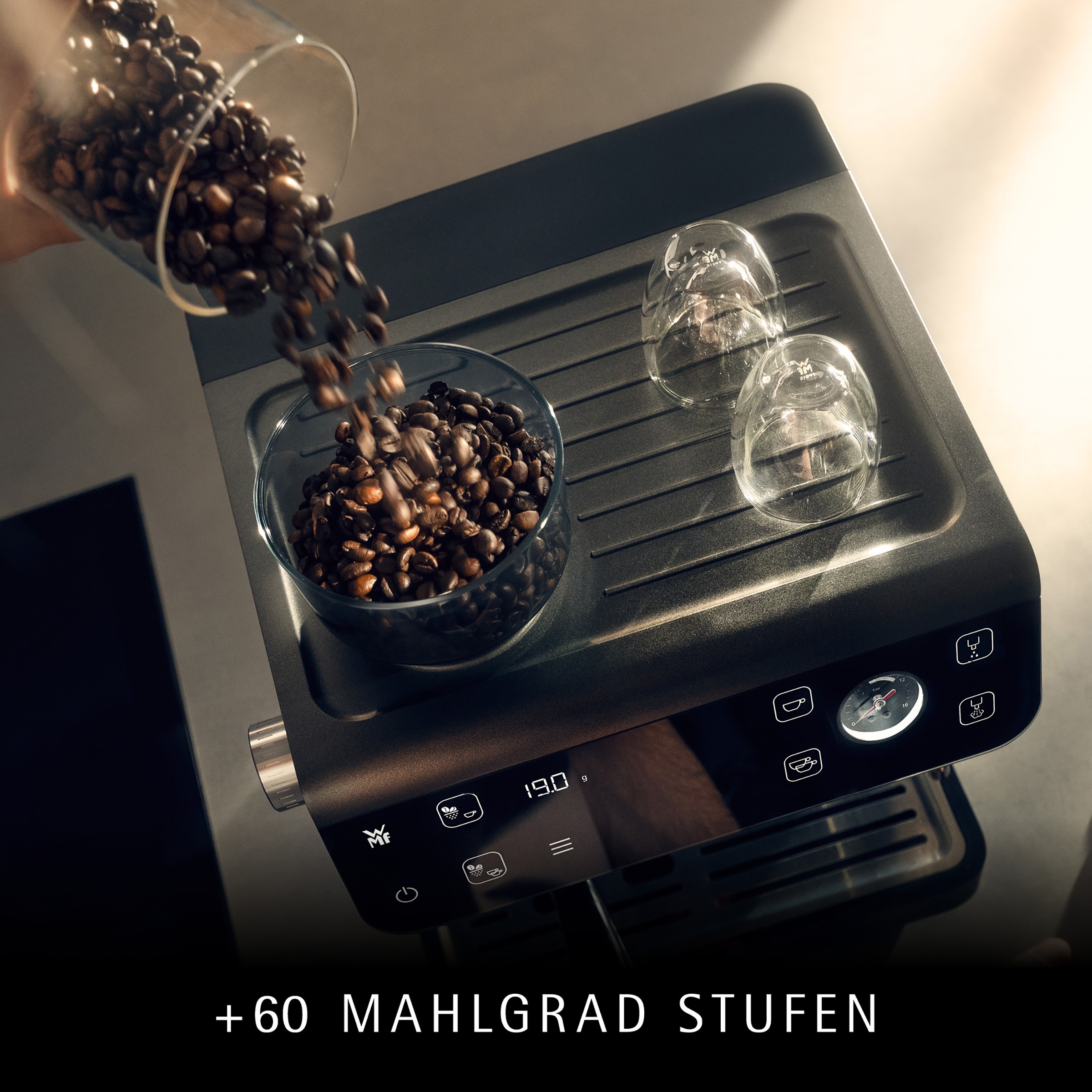 WMF Siebträgermaschine »Espresso Pro« Mahlwerk mit 60 Mahlgraden, WMF Doppel-Thermoblock Technologie