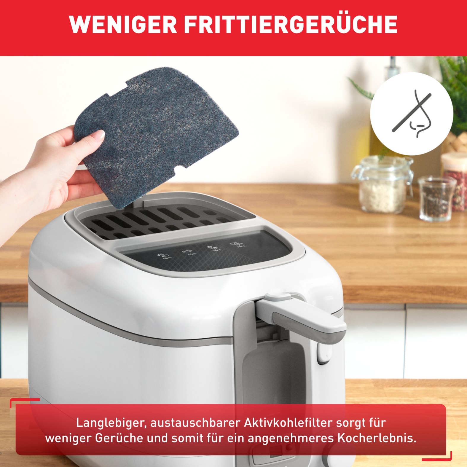 Tefal Fritteuse »FR3141 Super Uno«, 1800 W, Fassungsvermögen 2,2 l, einstellbarer Thermostat, leichte Anwendung & Reiningung, FR3141