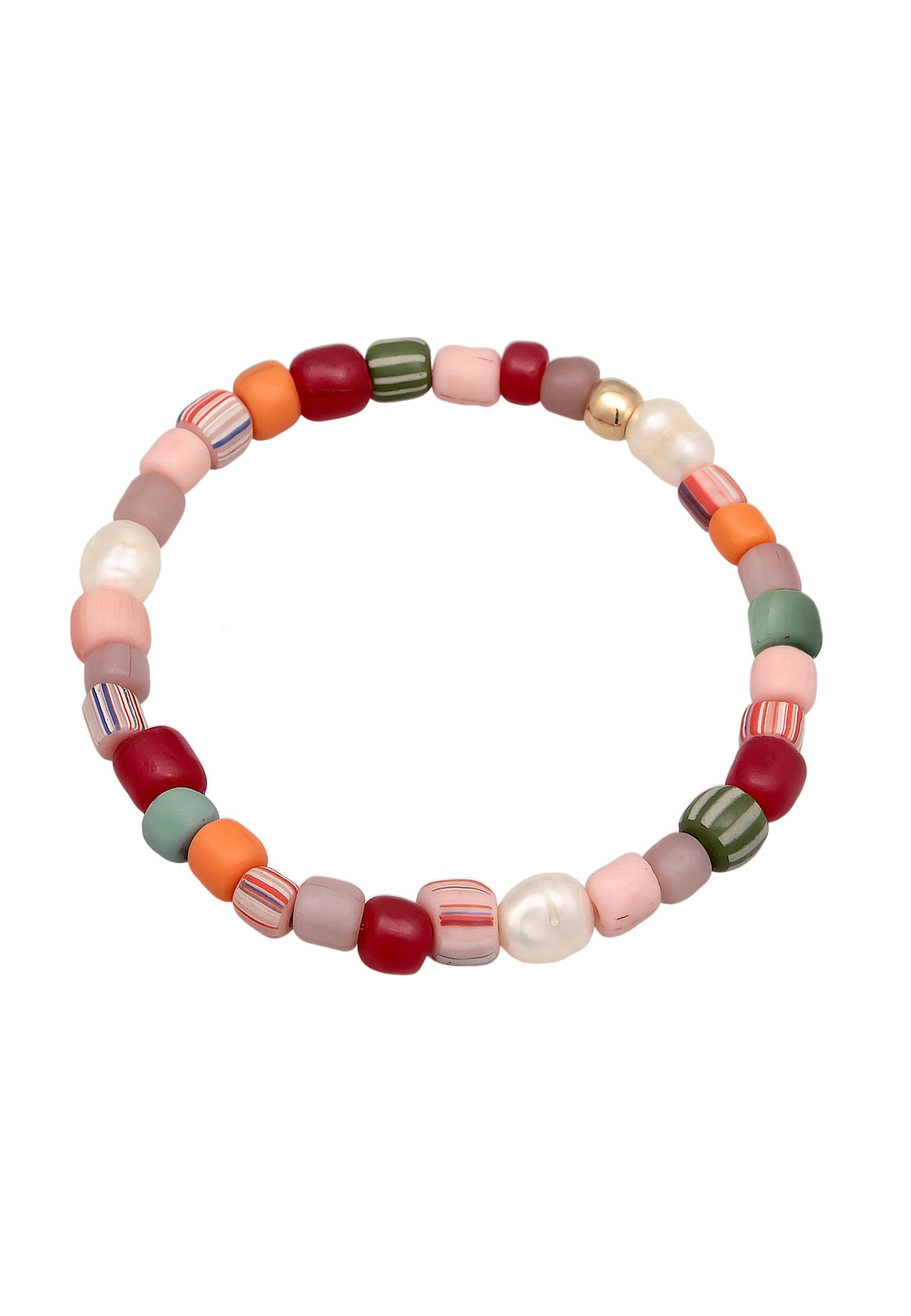 Elli Armkette »Armband Glas Beads Bunt Süßwasserperlen 925 Silber«