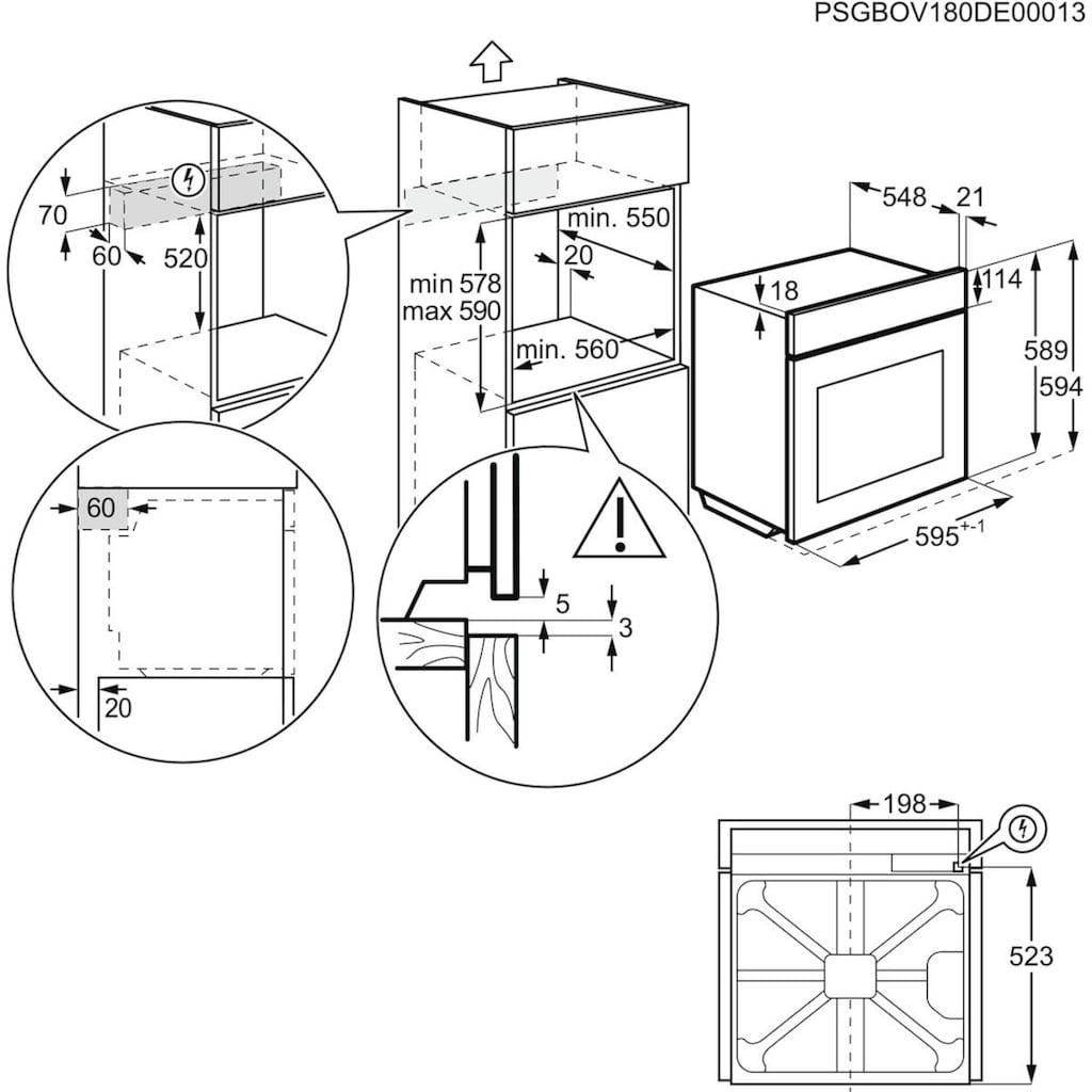 AEG Elektro-Herd-Set »EES33101ZM«, EES33101ZM 949 723 469, mit Backauszug, Multifunktionsherd