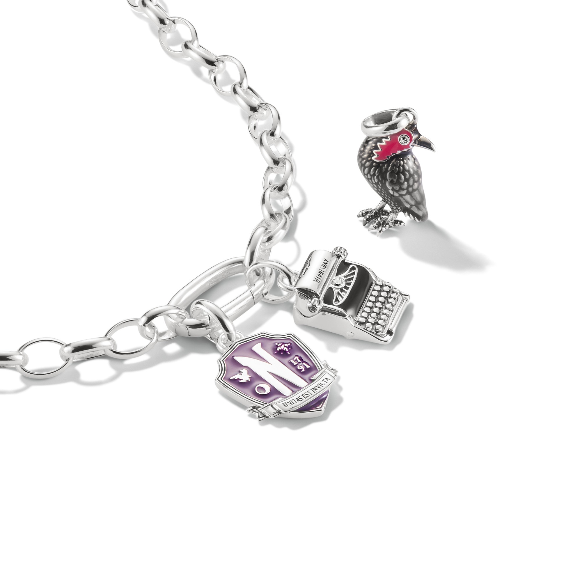 THOMAS SABO Charm-Einhänger »THOMAS SABO Wednesday Nevermore Charm - Connect« mit Zirkonia (synth.)